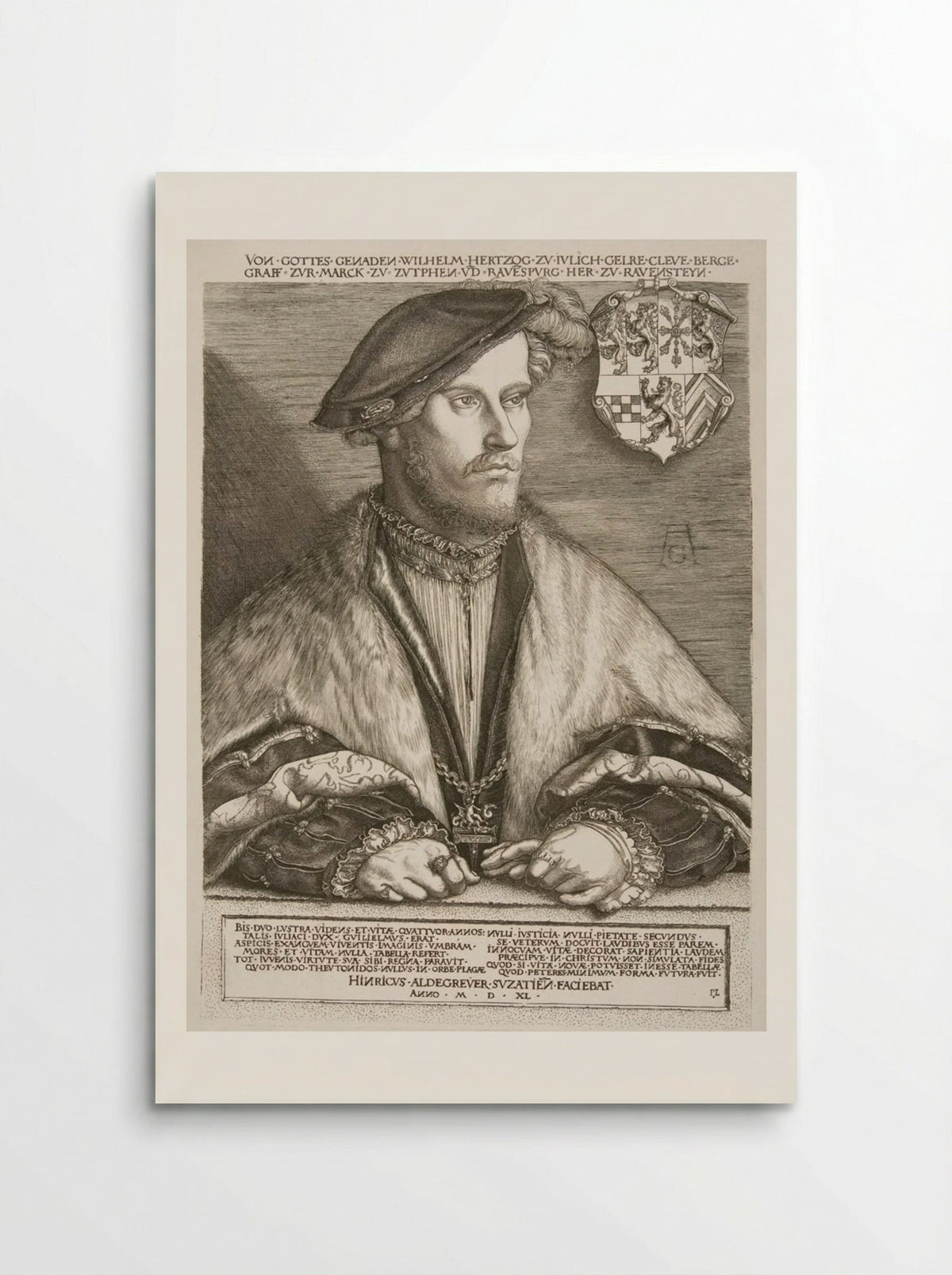 William V, Duke of Julich, Cleve and Berg - Heinrich Aldegrever - Poster