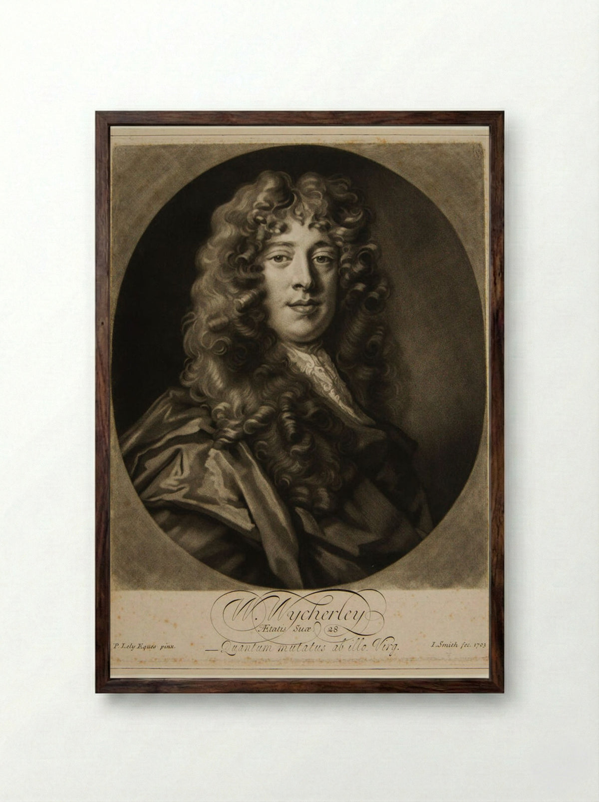 William Wycherley - John Smith - Framed Print Dark Wood
