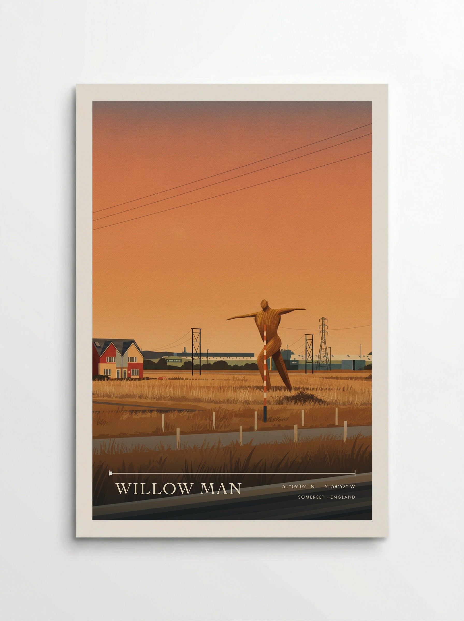 Willow Man Somerset England Travel Poster - Poster