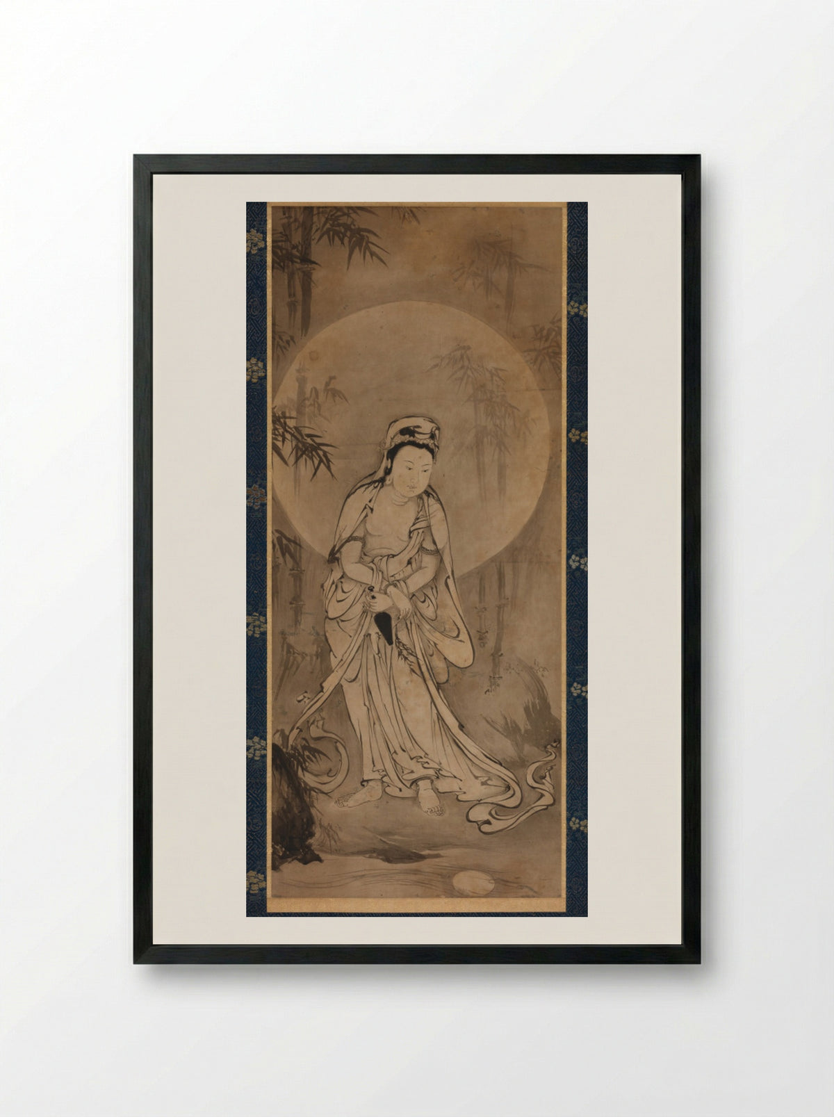 Willow-and-Moon Kannon (Yōryū Kannon) - Gakuō Zōkyū - Framed Print Black
