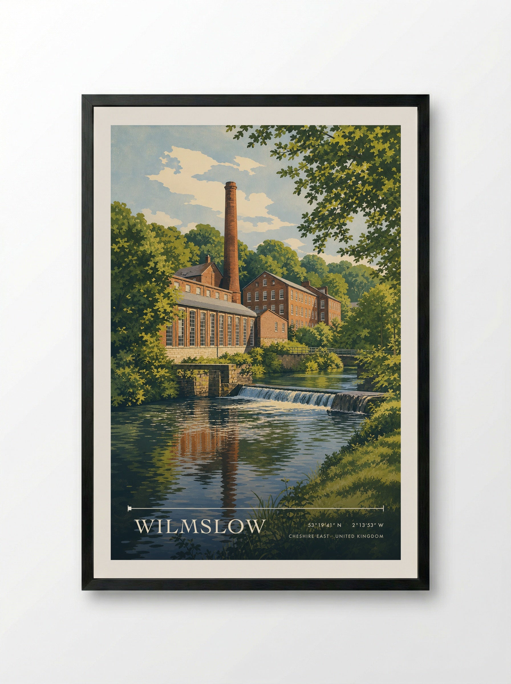 Wilmslow Cheshire East United Kingdom Travel Poster - Framed Print Black