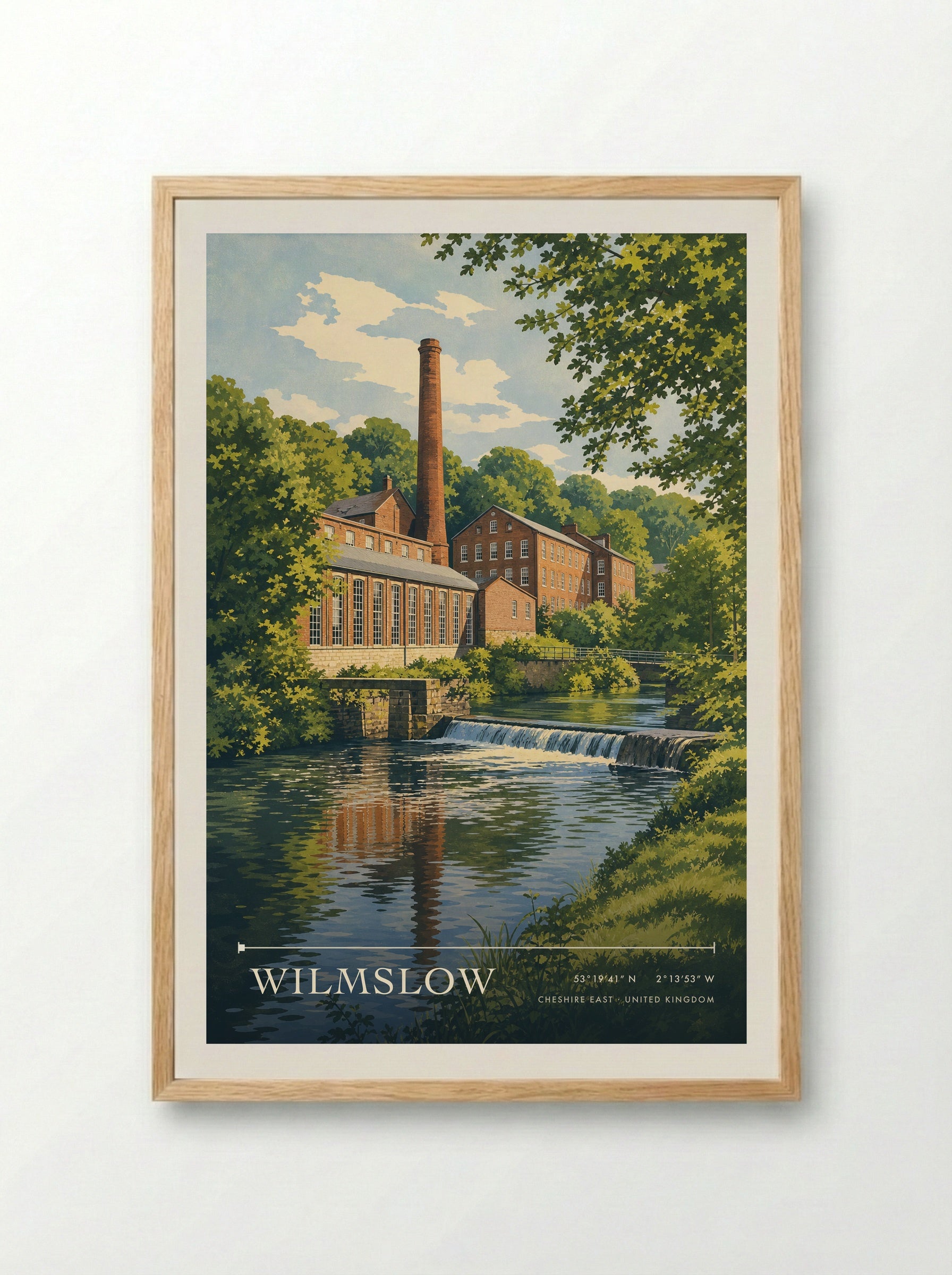 Wilmslow Cheshire East United Kingdom Travel Poster - Framed Print Wood