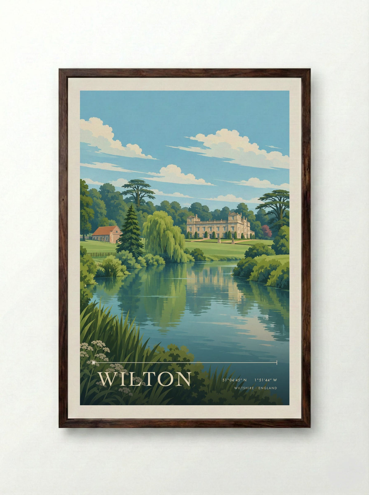 Wilton, Wiltshire | Travel Poster - Framed Print Dark Wood