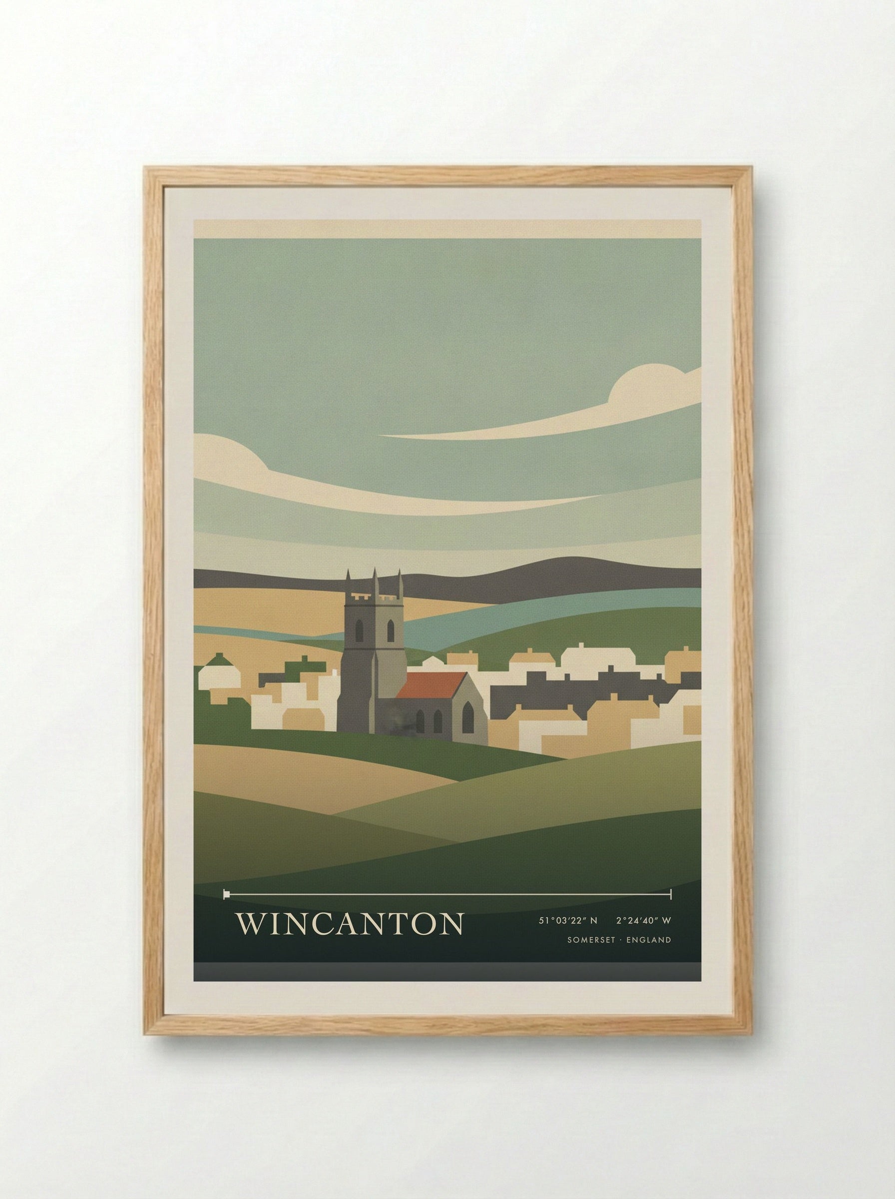 Wincanton Somerset England Travel Poster - Framed Print Wood