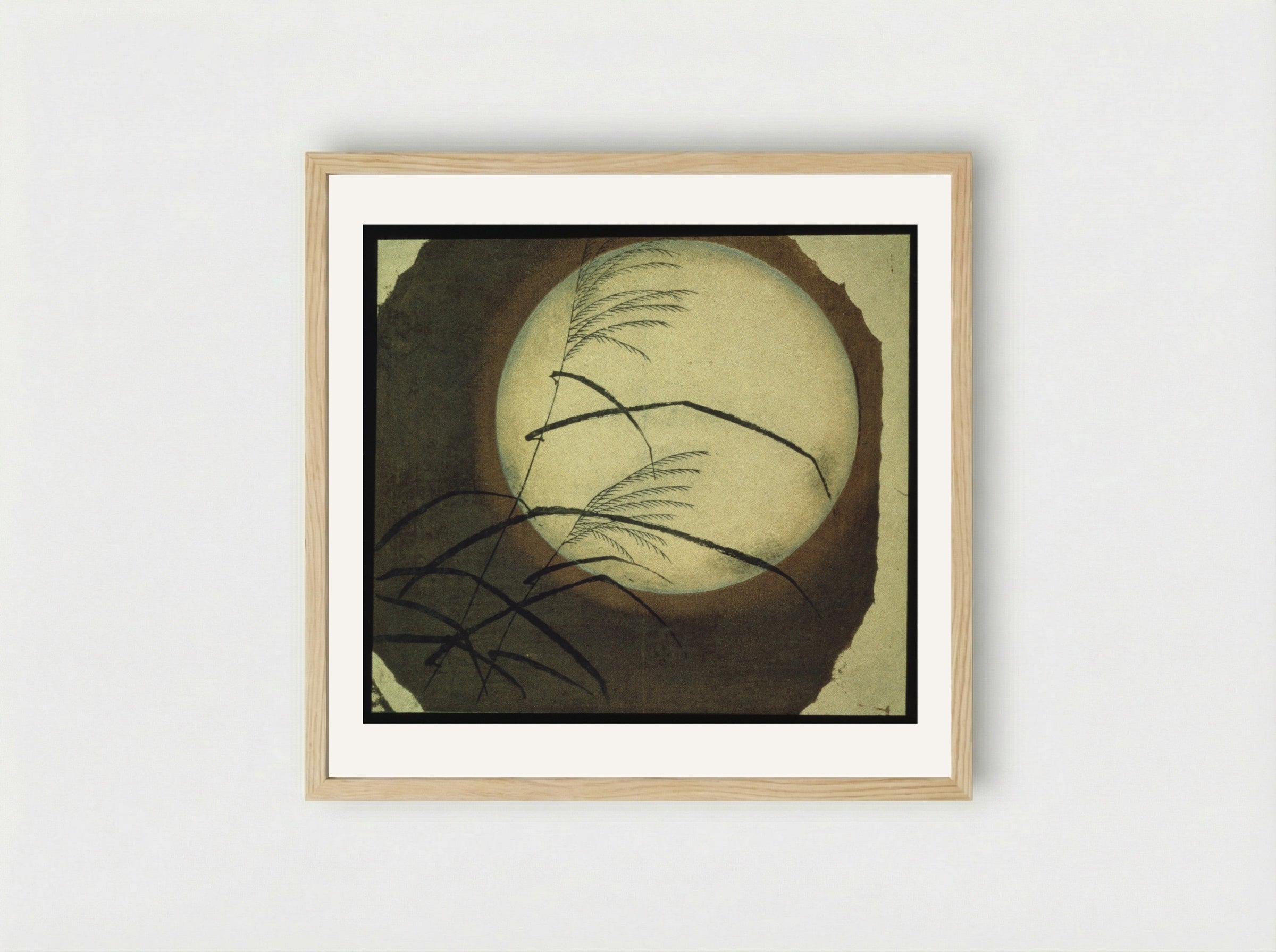 Wind Blown Grass Across the Moon - Utagawa Hiroshige - Framed Print Wood