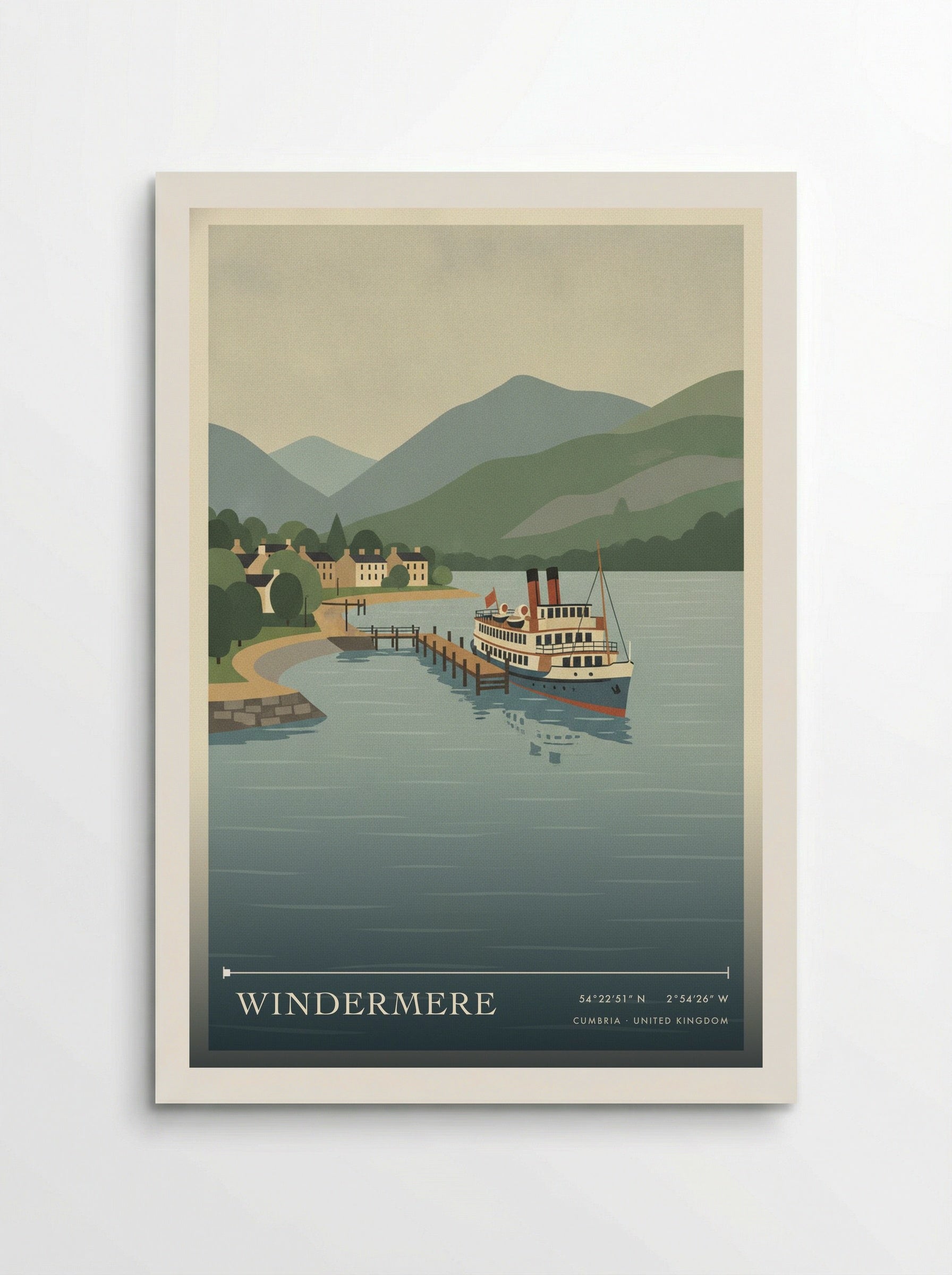 Windermere Cumbria United Kingdom Travel Poster - Poster