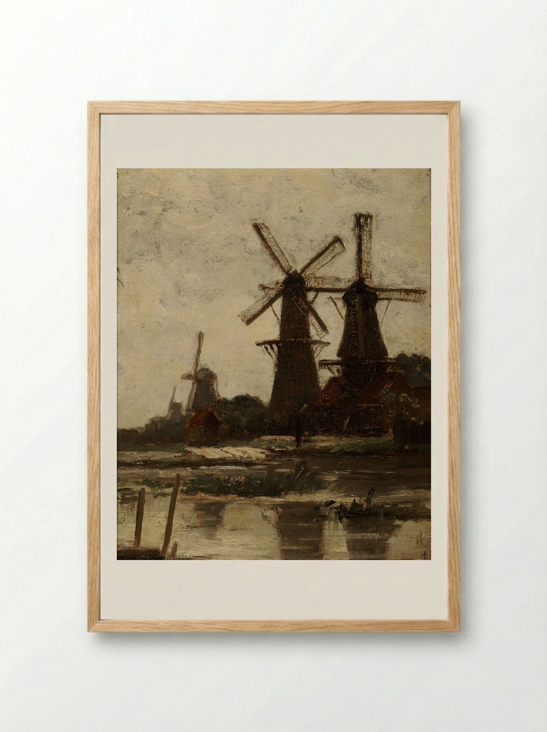 Windmills by the Water - Carel Nicolaas Storm van 's-Gravesande - Framed Print Wood
