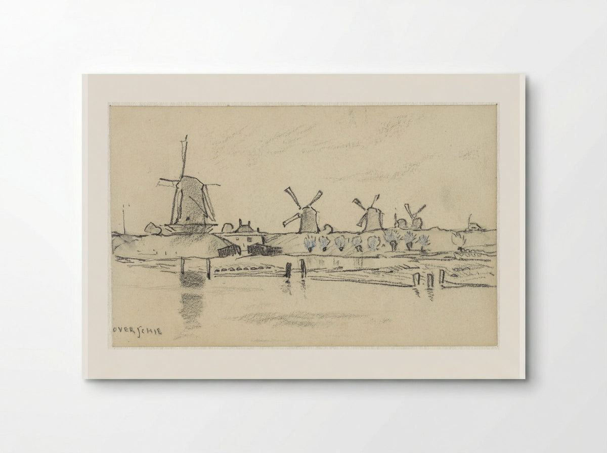 Windmolens bij Overschie - Adolf le Comte - Poster
