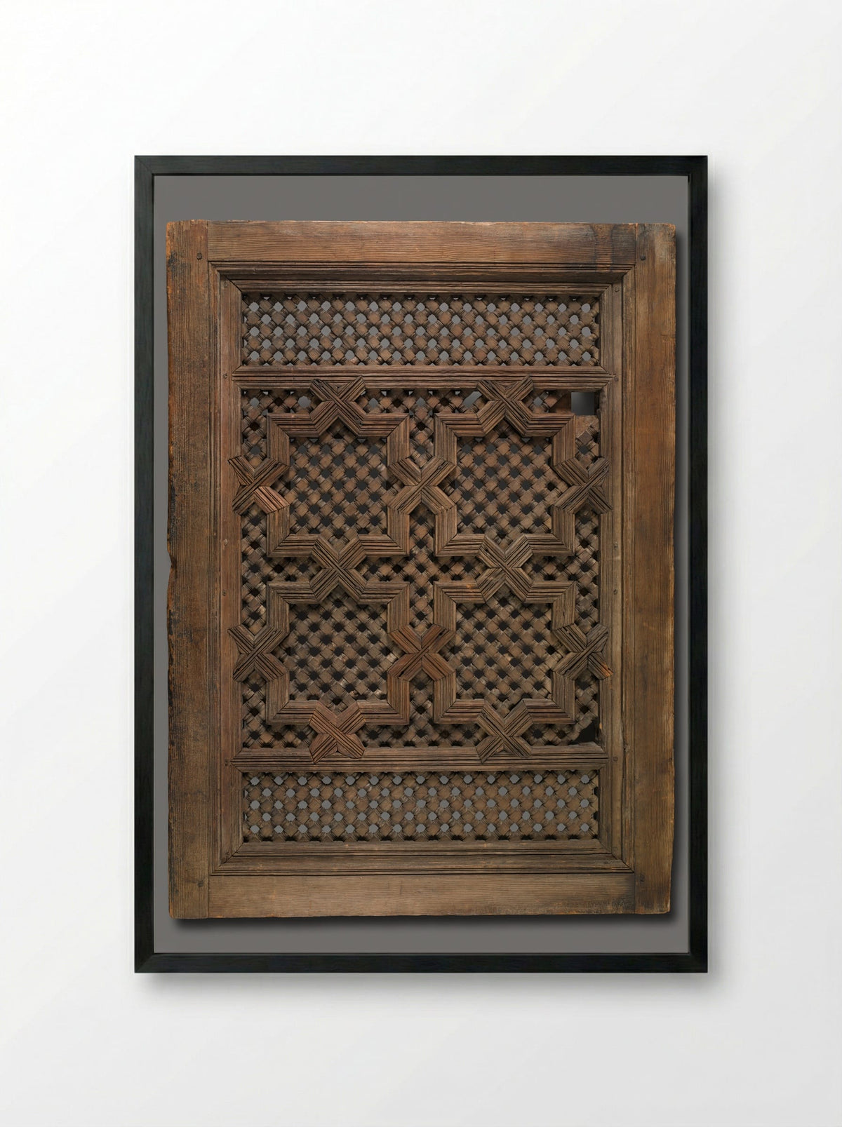 Window Screen (Mashrabiya) - Fine Art Print - Framed Print Black