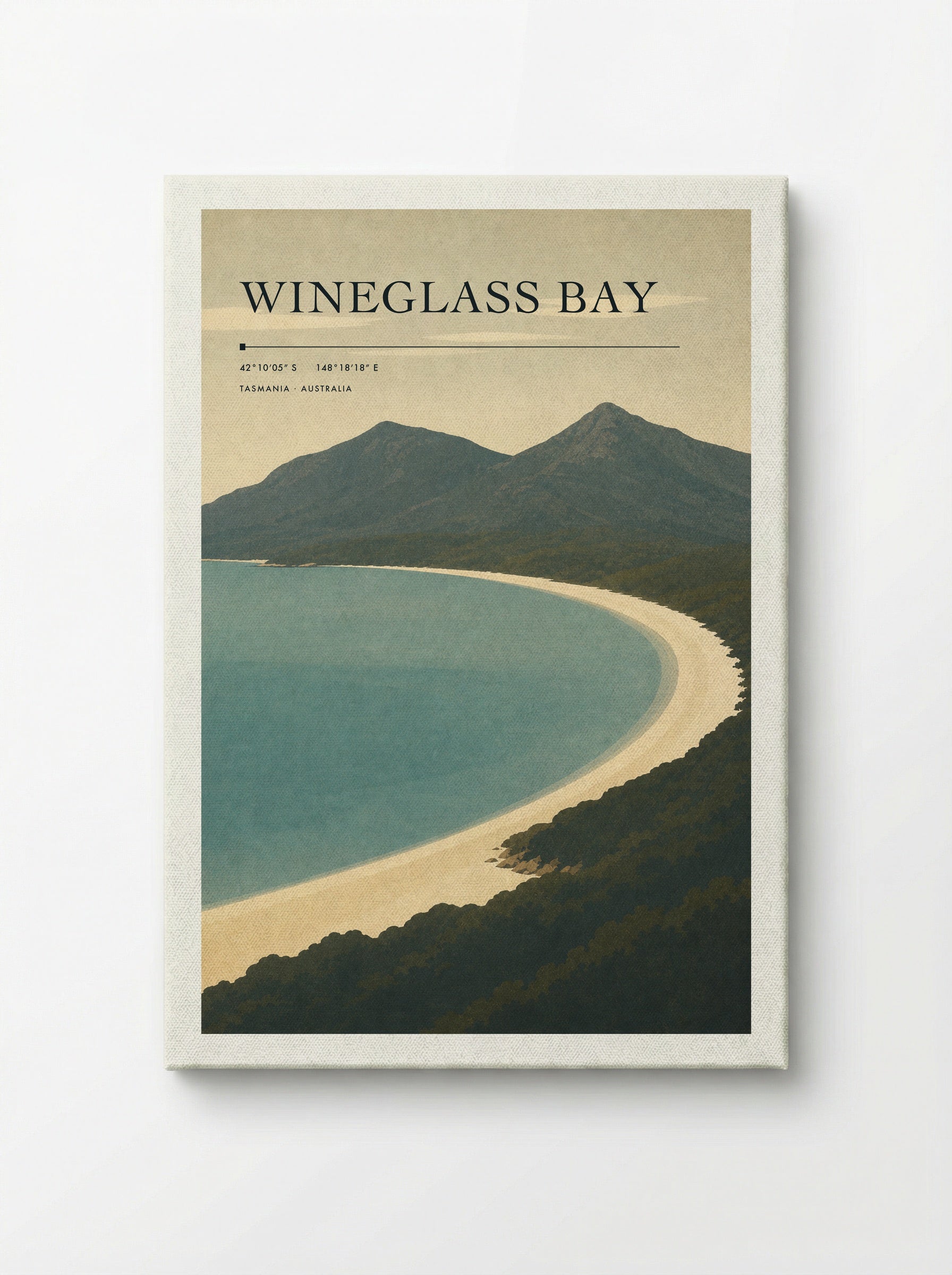 Wineglass Bay Travel Poster Artwork - Canvas
