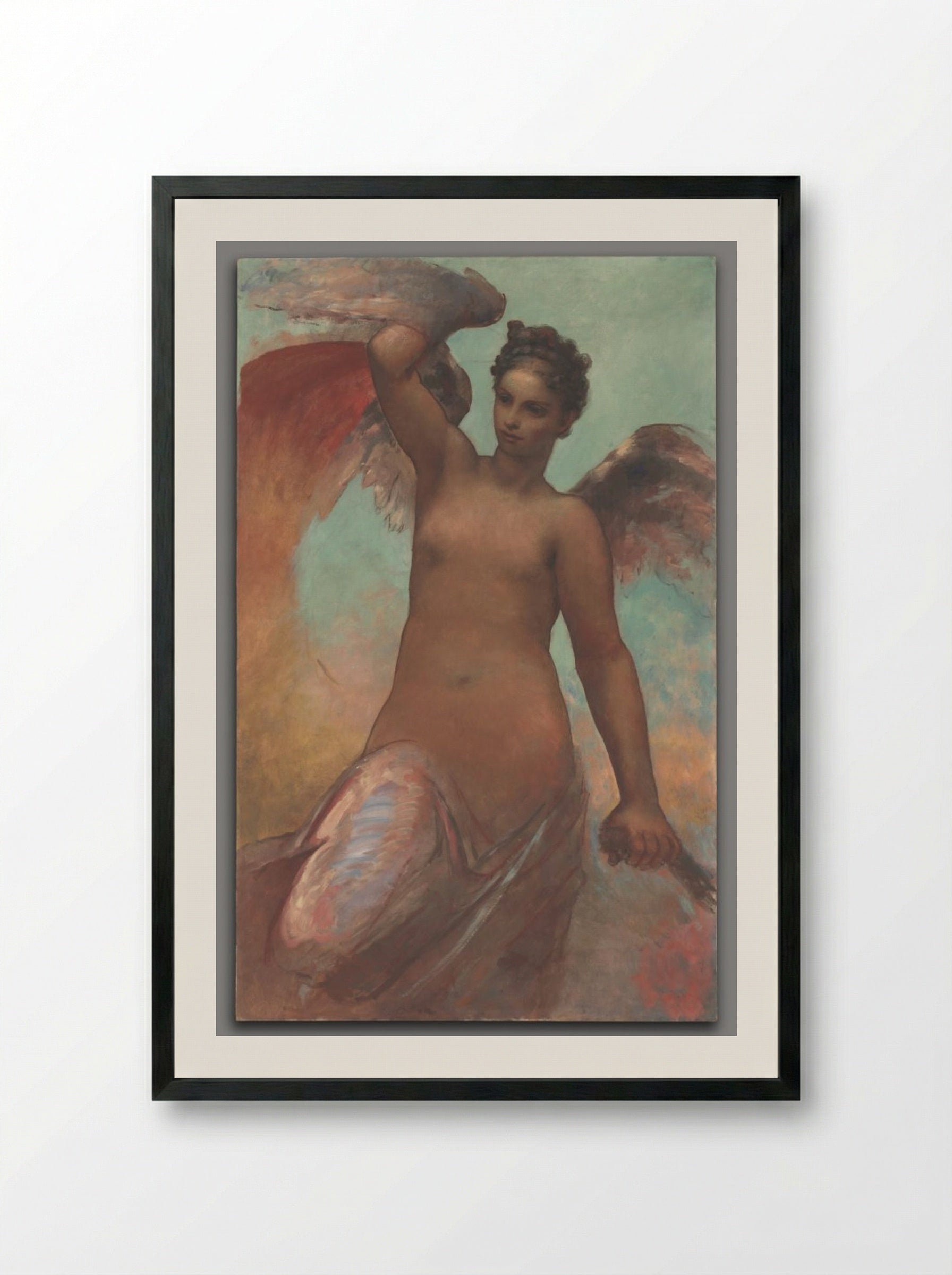 Winged Fortune - William Morris Hunt - Framed Print Black