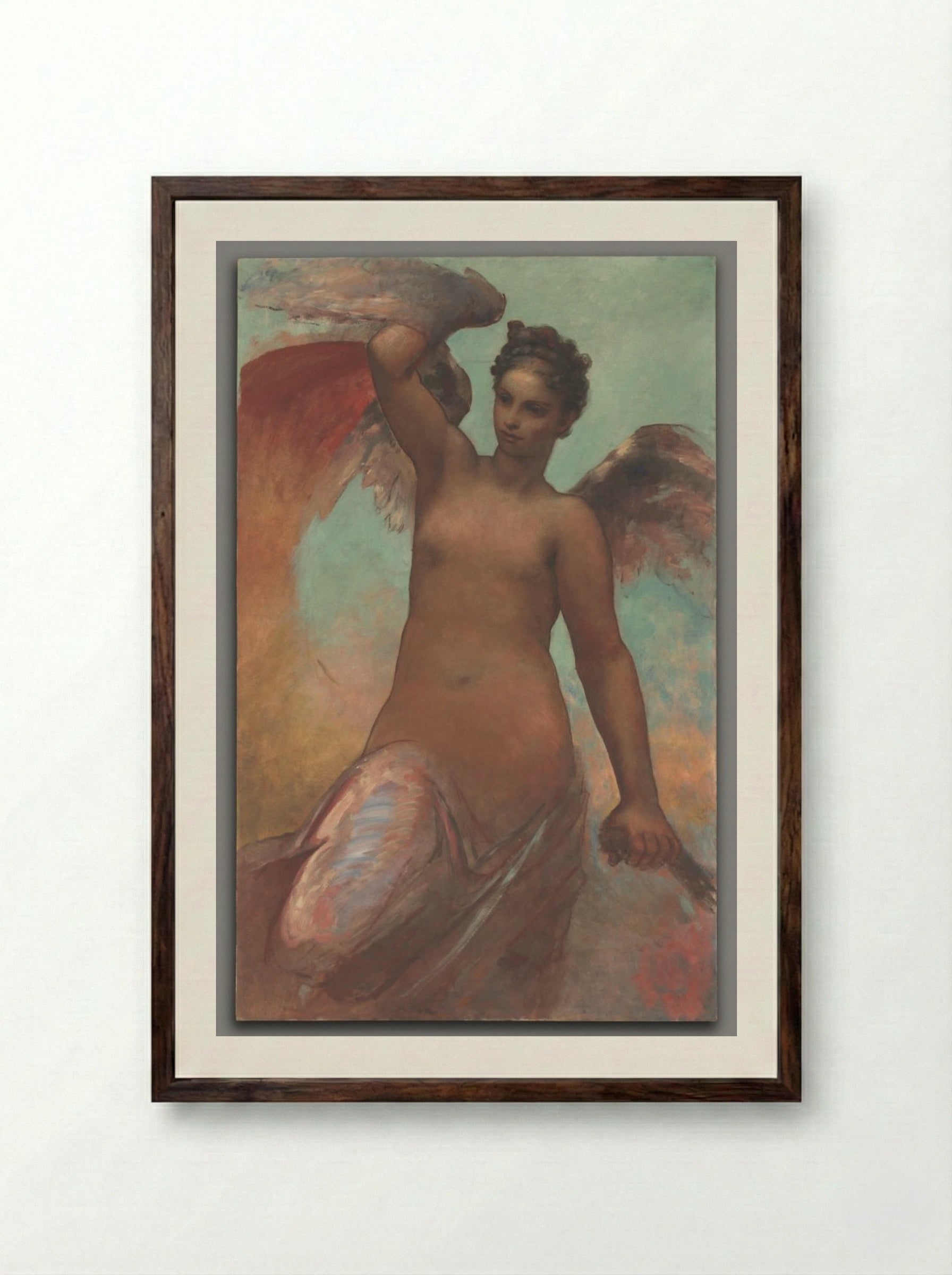 Winged Fortune - William Morris Hunt - Framed Print Dark Wood