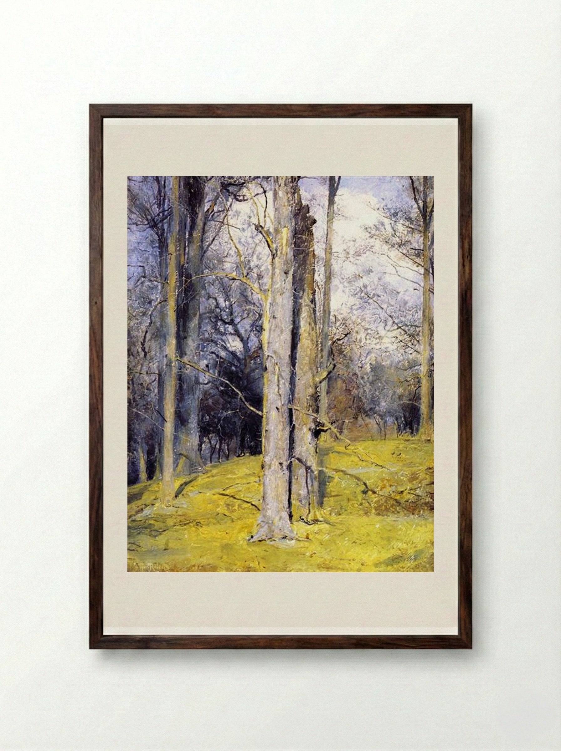 Winter, England - Tom Roberts - Framed Print Dark Wood