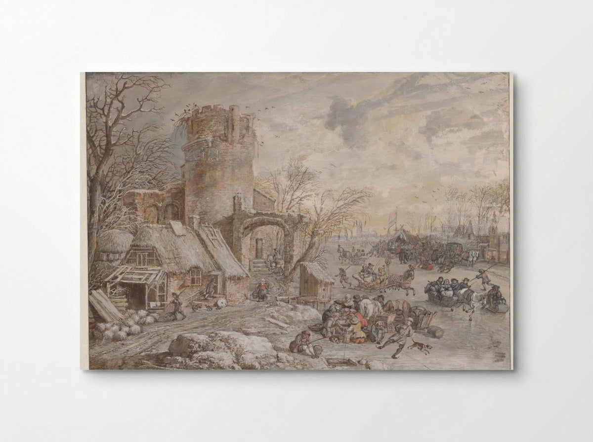 Winter Landscape with Ice Entertainment - Gerrit Battem - Poster