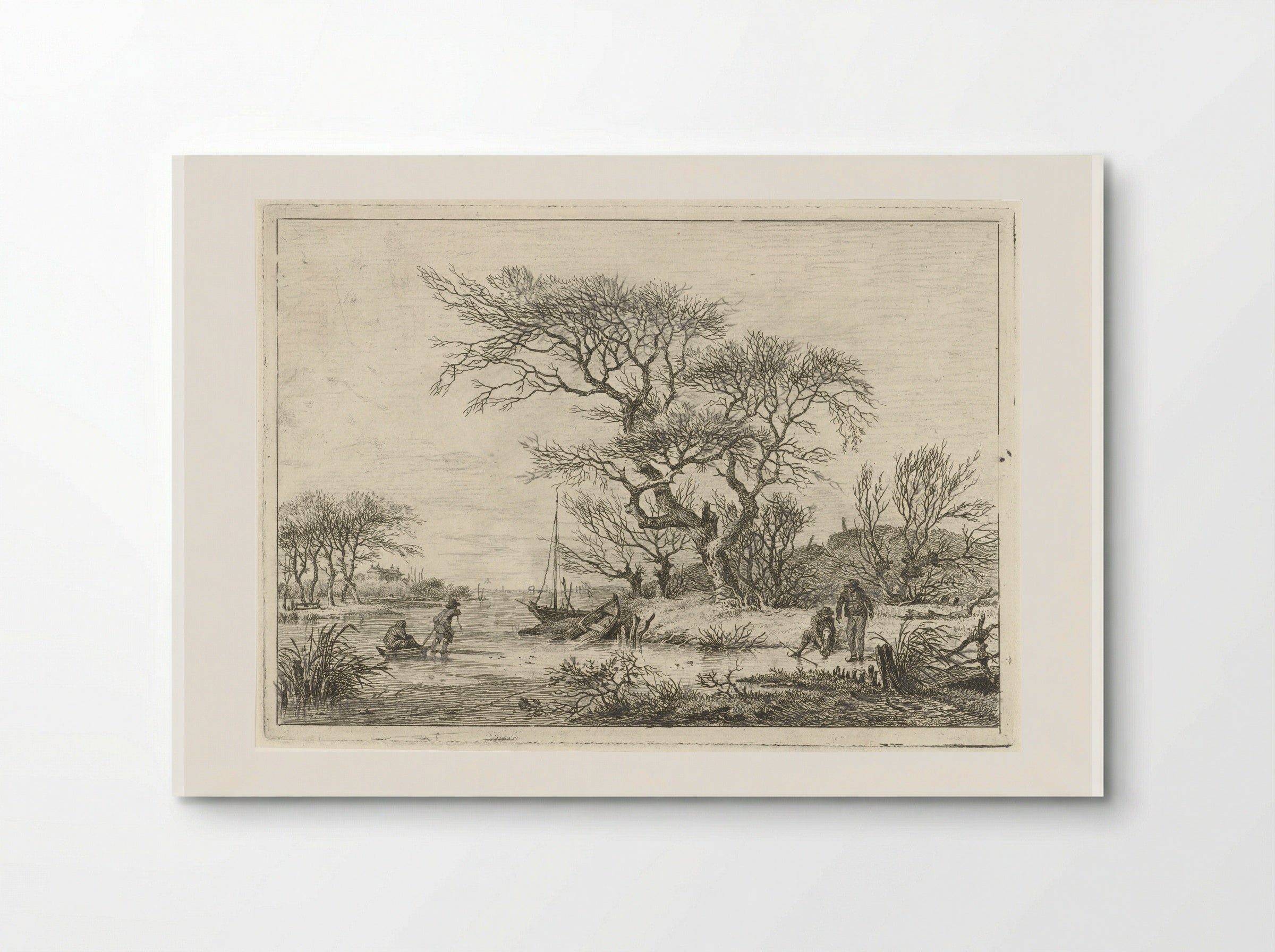 Winter Landscape with Skaters - Hermanus Fock - Poster