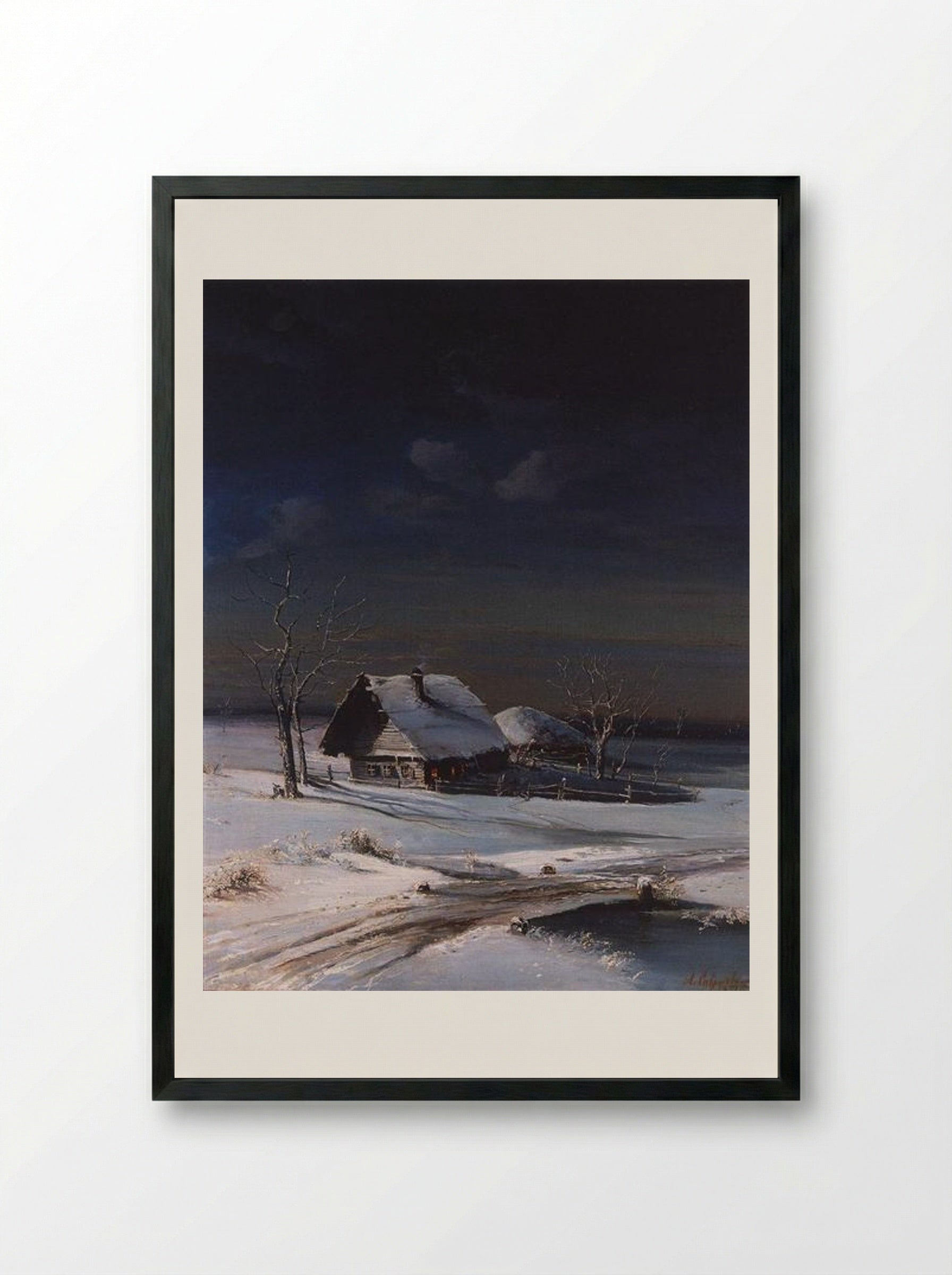 Winter Landscape - Aleksey Savrasov - Framed Print Black
