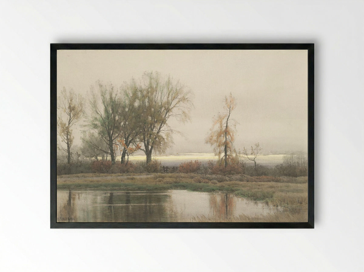 Winter Landscape - Henry Farrer - Framed Print Black