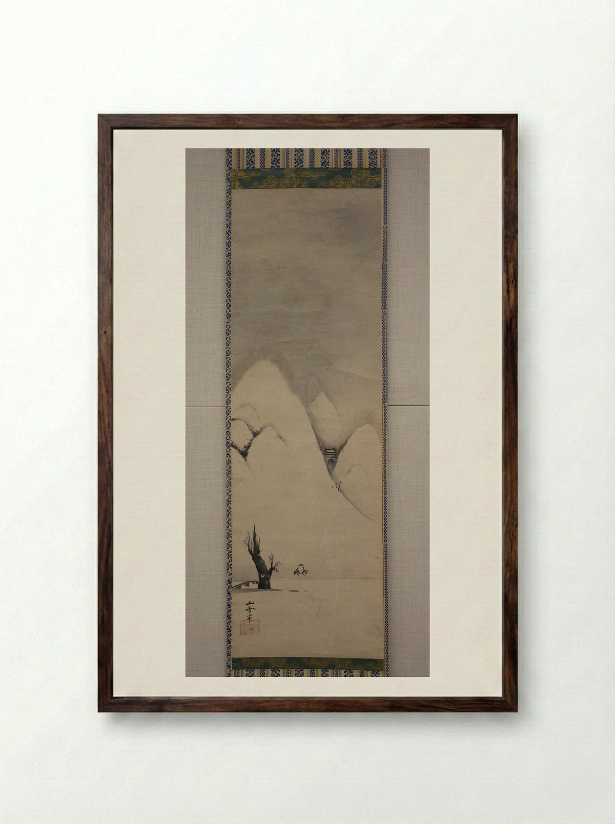 Winter Landscape - Kano Sansetsu - Framed Print Dark Wood