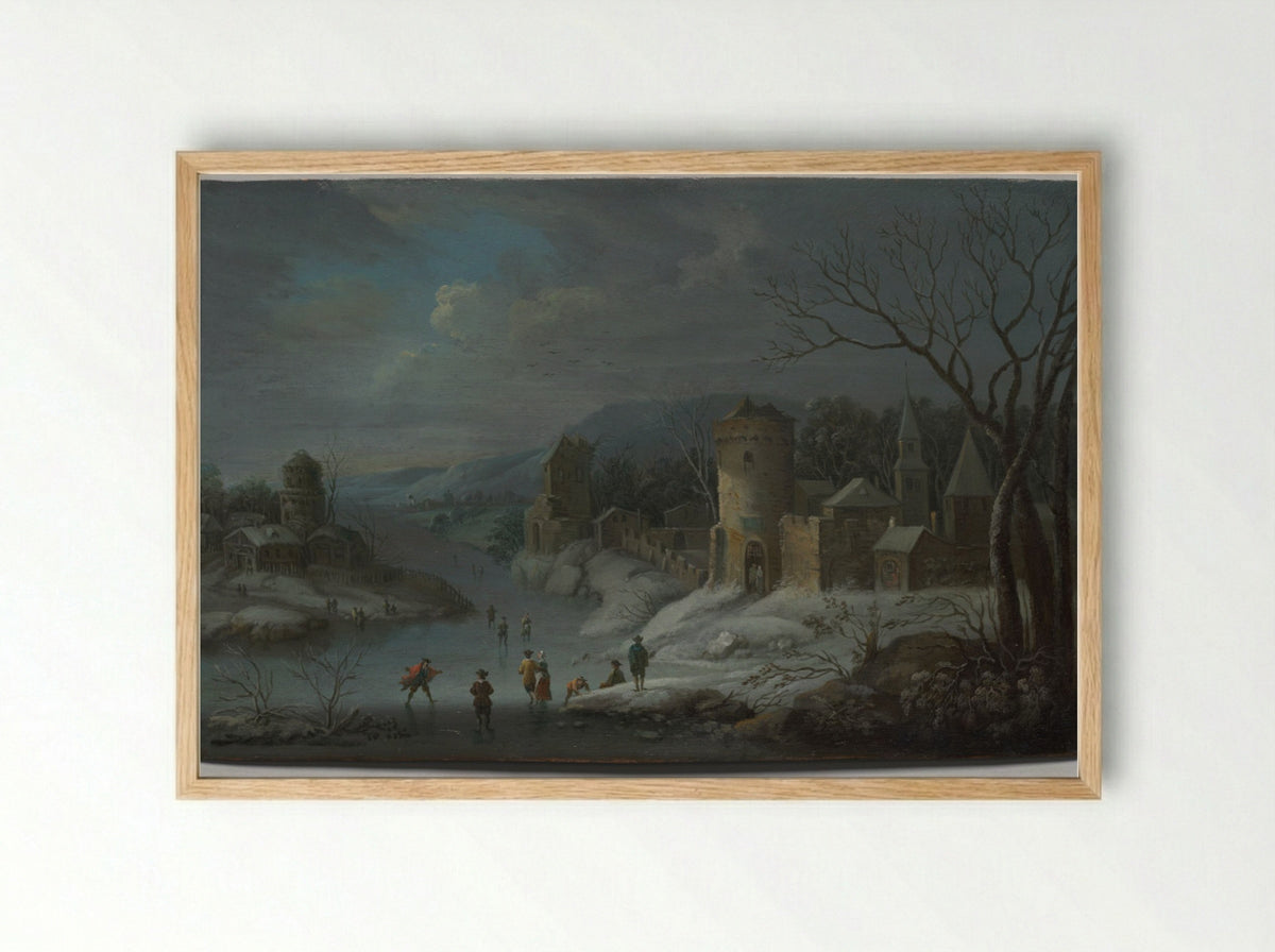 Winter Landscape - Jan Griffier - Framed Print Wood