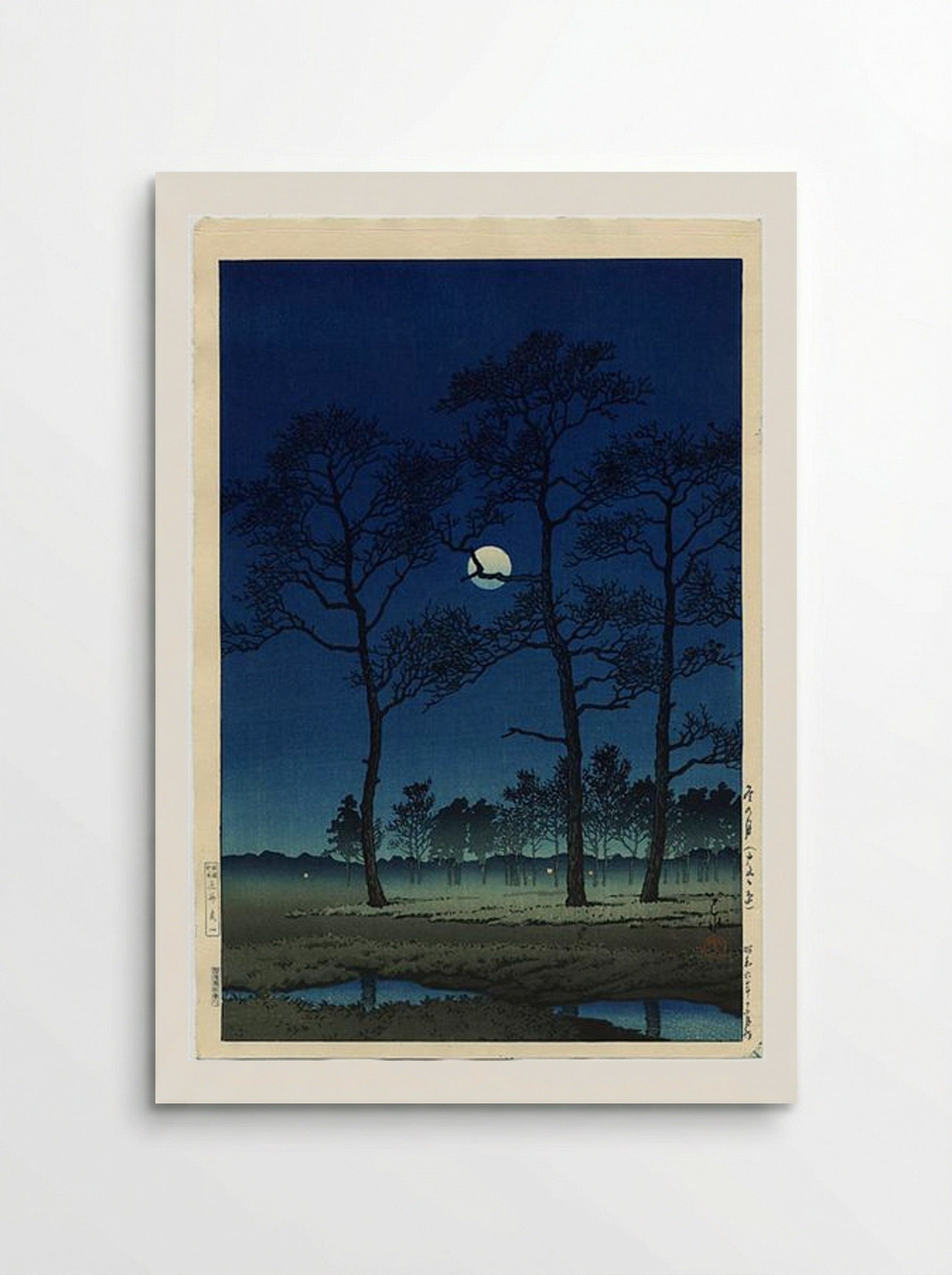 Winter Moon over Toyama Plain - Hasui Kawase - Poster