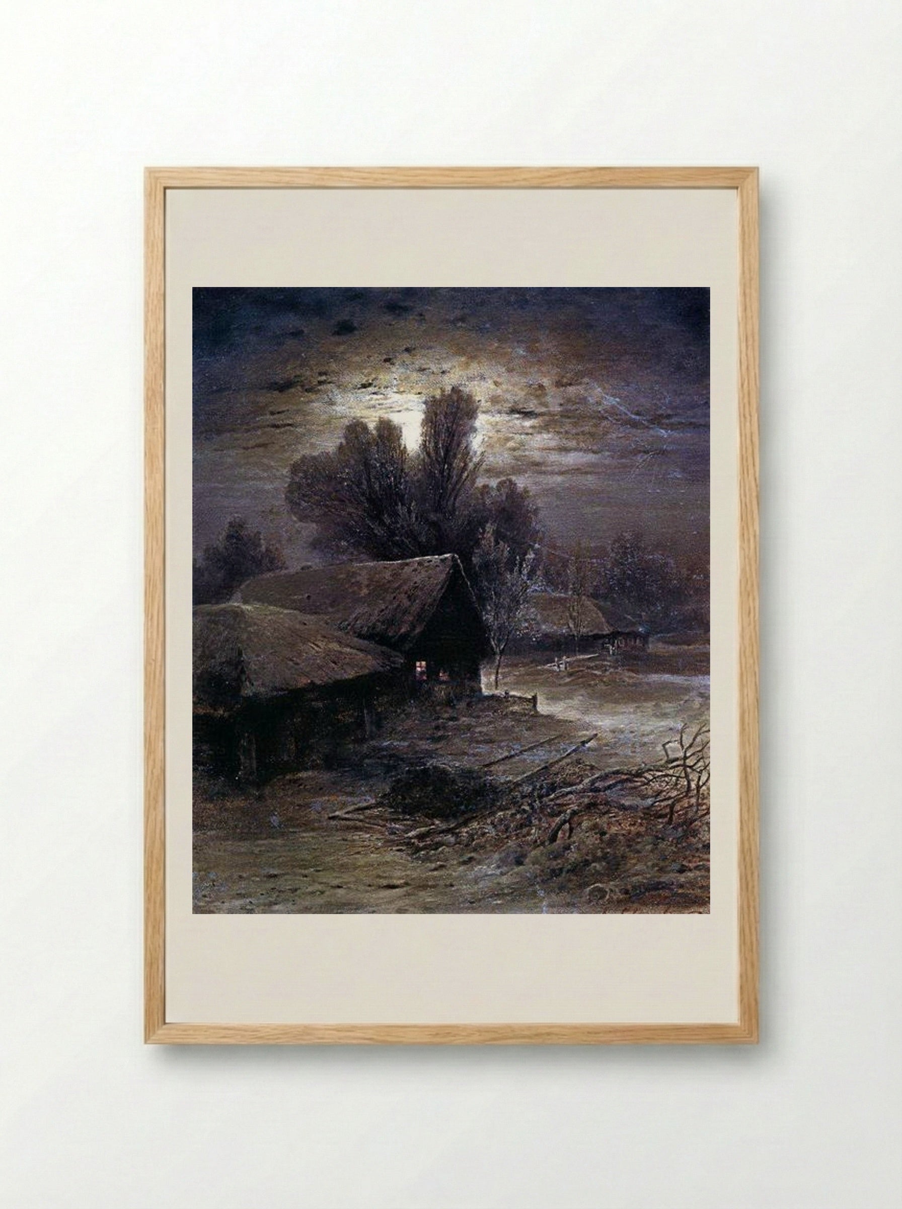 Winter Night - Aleksey Savrasov - Framed Print Wood