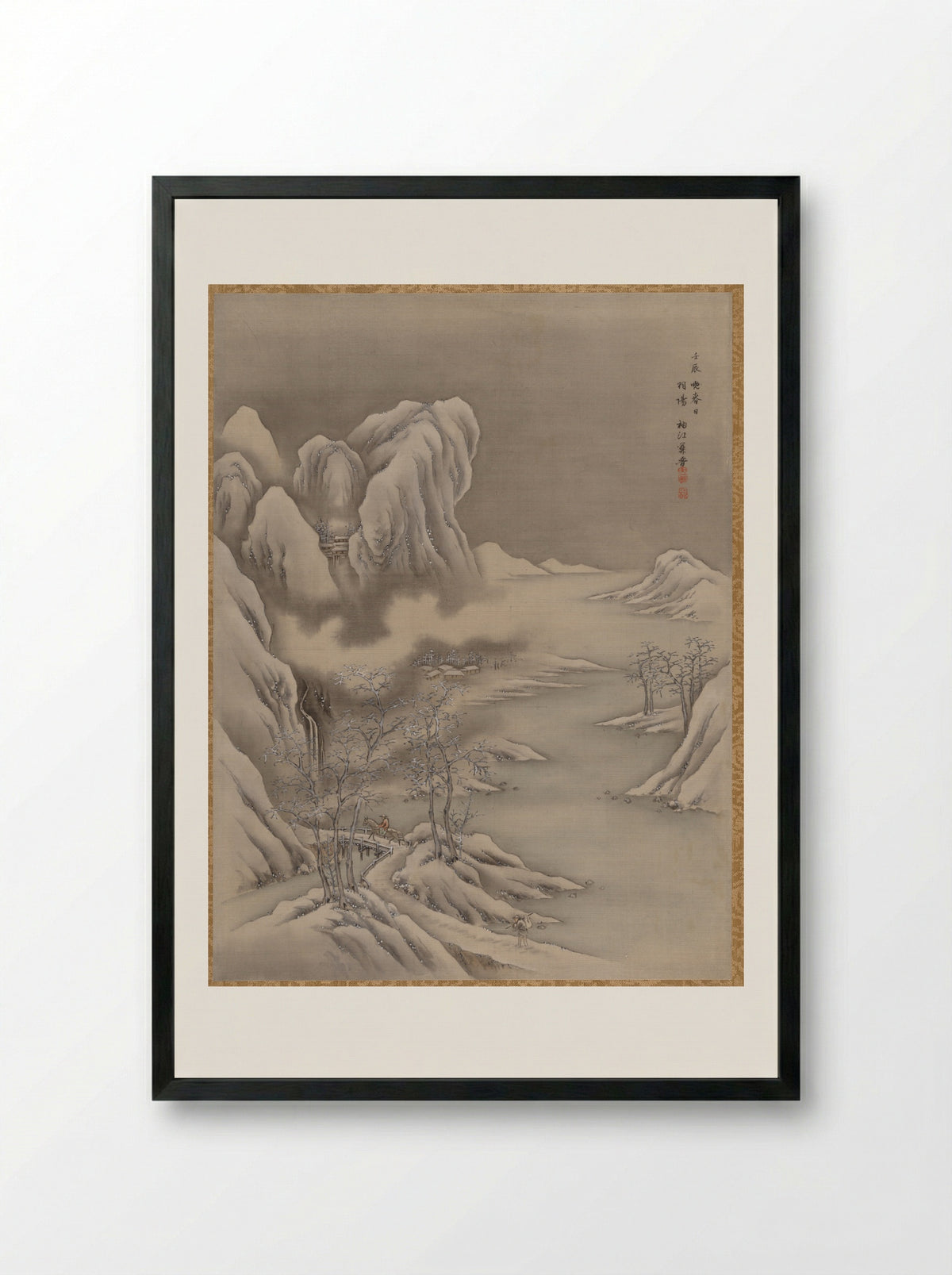 Winter Scene - Seki Shūkō - Framed Print Black