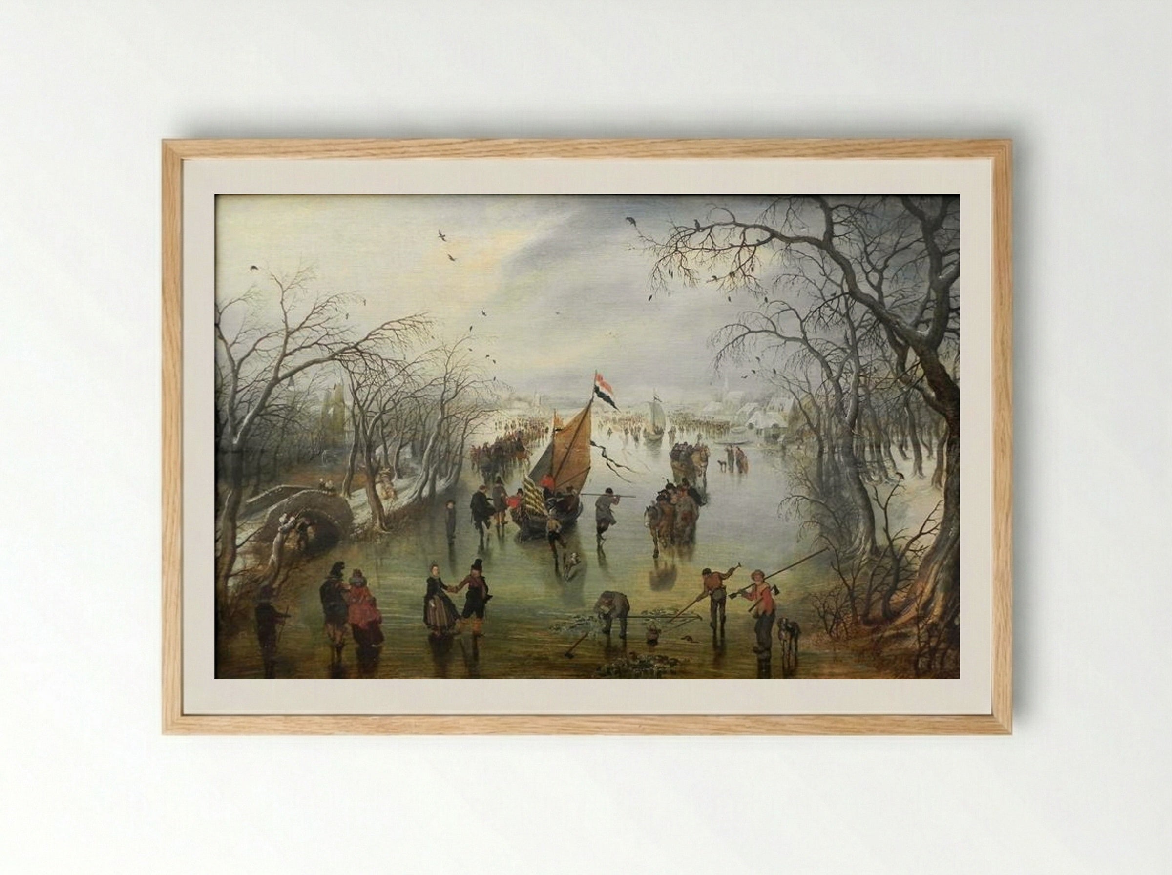 Winter Scene - Adriaen van de Venne - Framed Print Wood