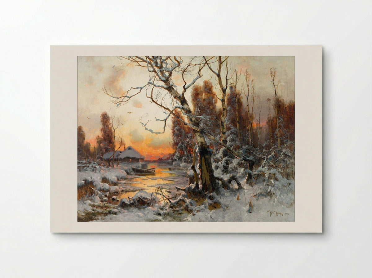 Winter Sunset - Julius Sergius von Klever - Poster