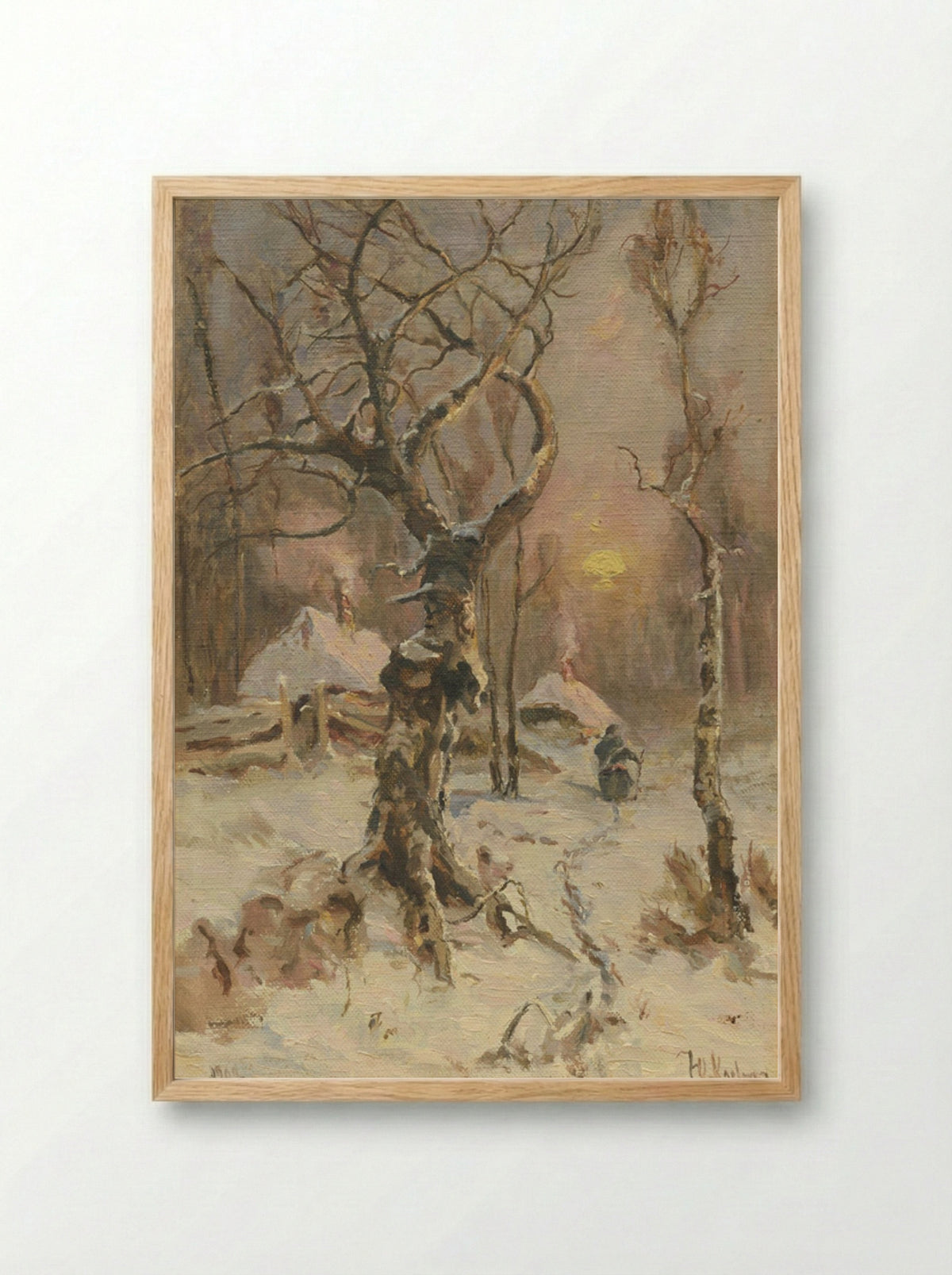 Winter Twilight - Julius Sergius von Klever - Framed Print Wood