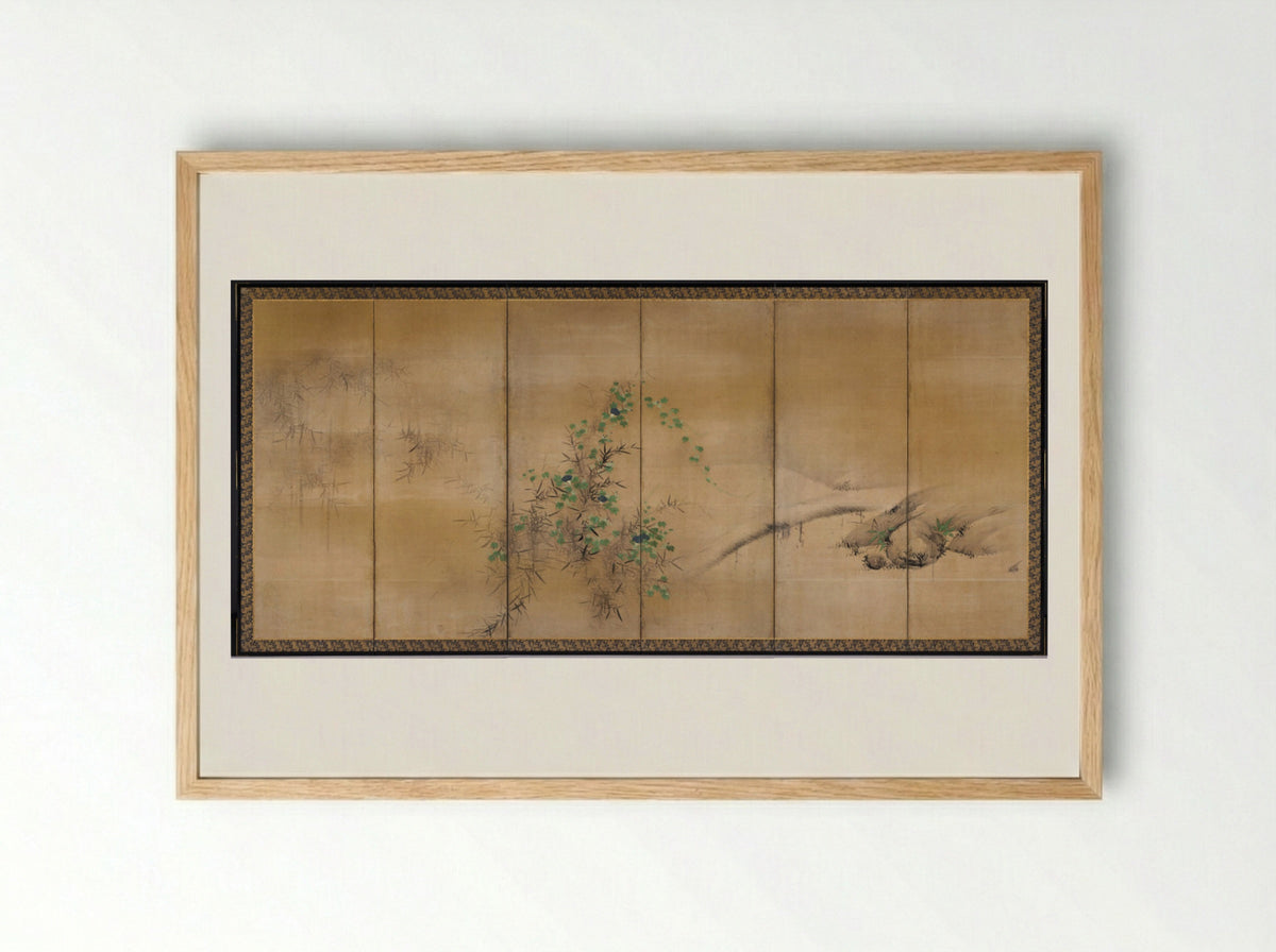 Winter and Summer Flowers - Kaihō Yūshō - Framed Print Wood