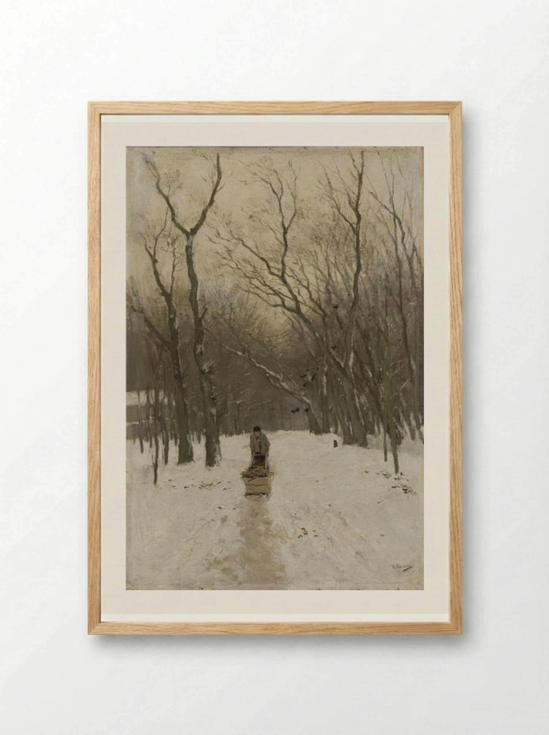 Winter in de Scheveningse bosjes - Anton Mauve - Framed Print Wood