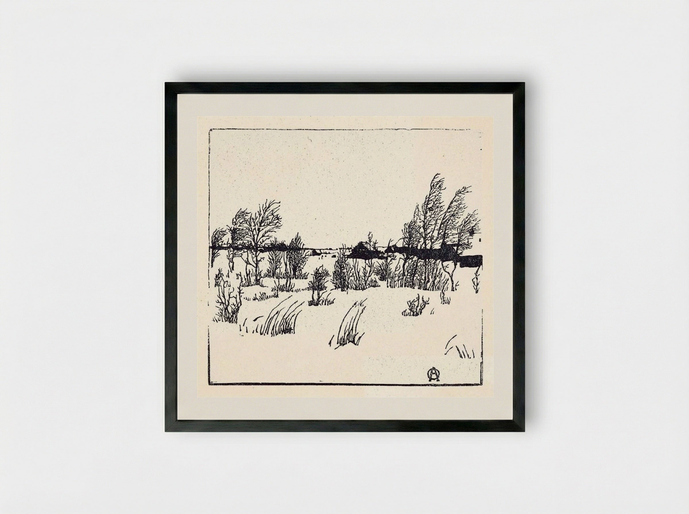 Winter - Anna Ostroumova-Lebedeva - Framed Print Black