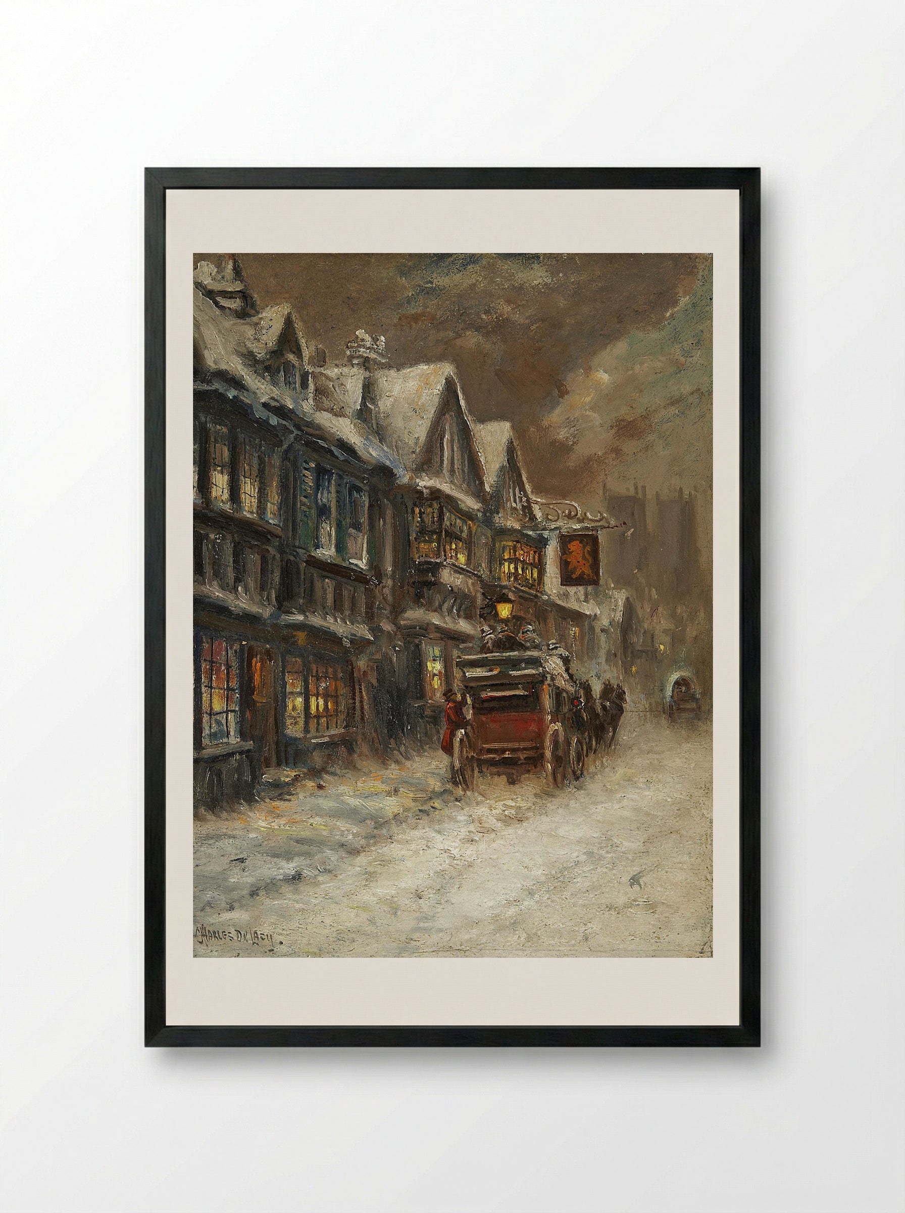 Winter - Charles John de Lacy - Framed Print Black