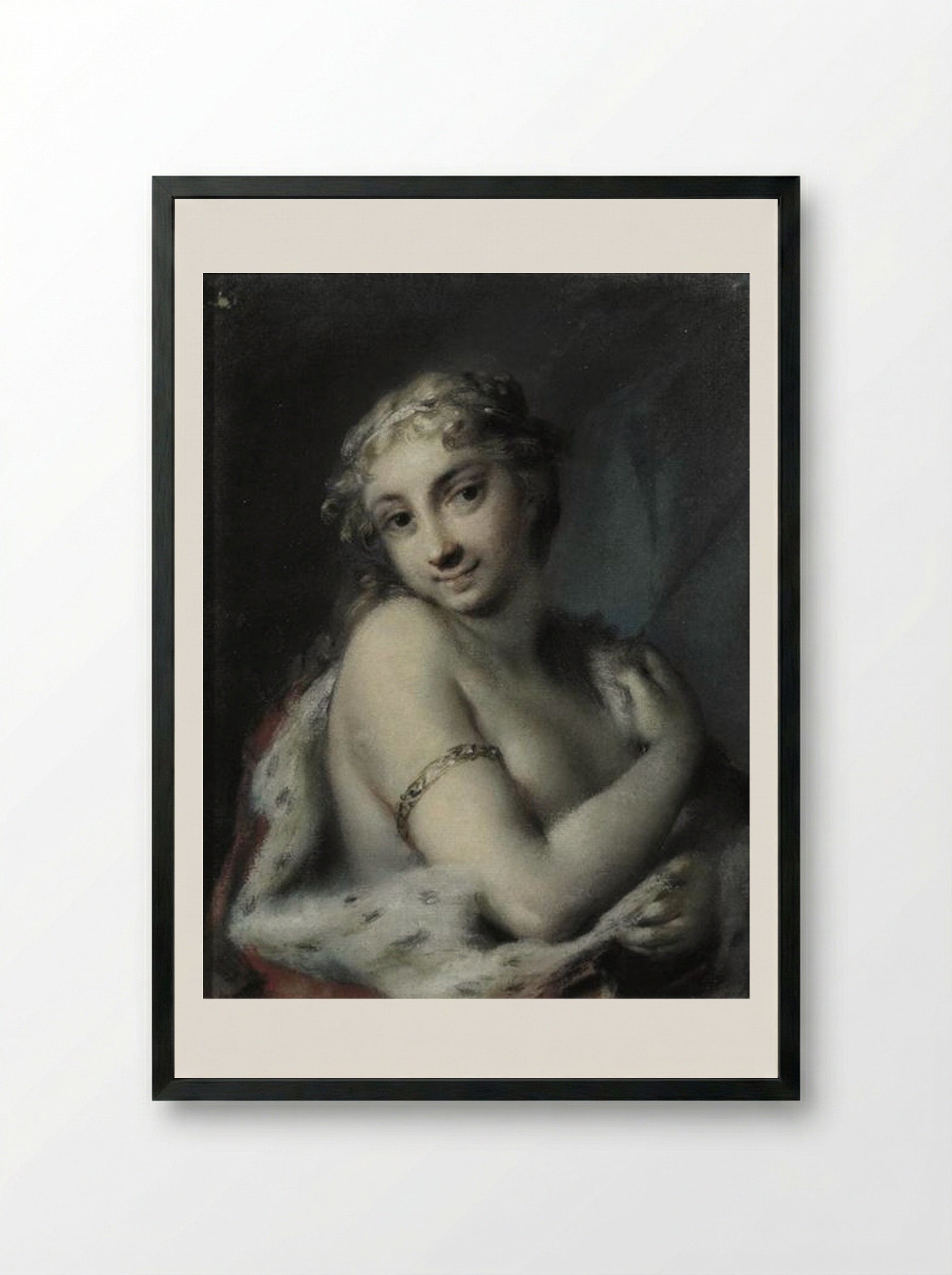 Winter - Rosalba Carriera - Framed Print Black