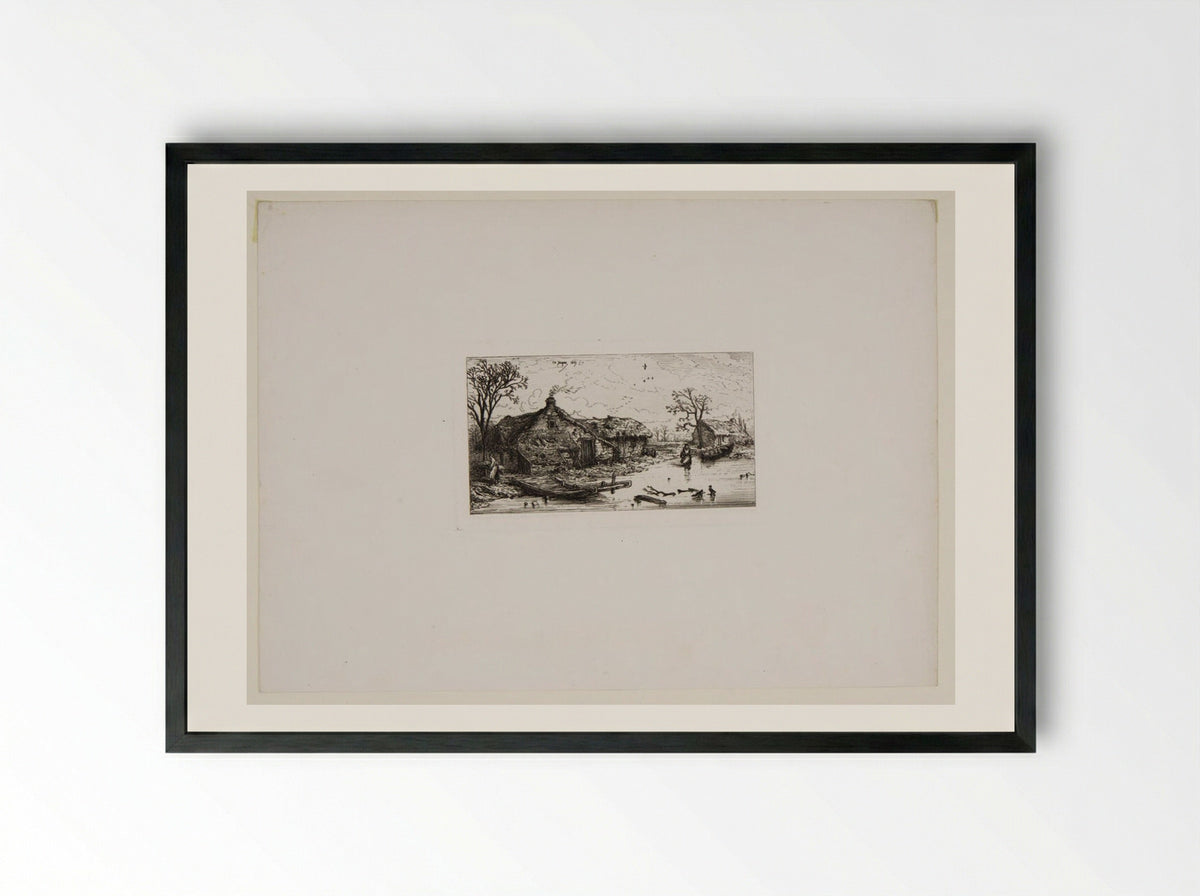 Winter - Charles-Émile Jacque - Framed Print Black