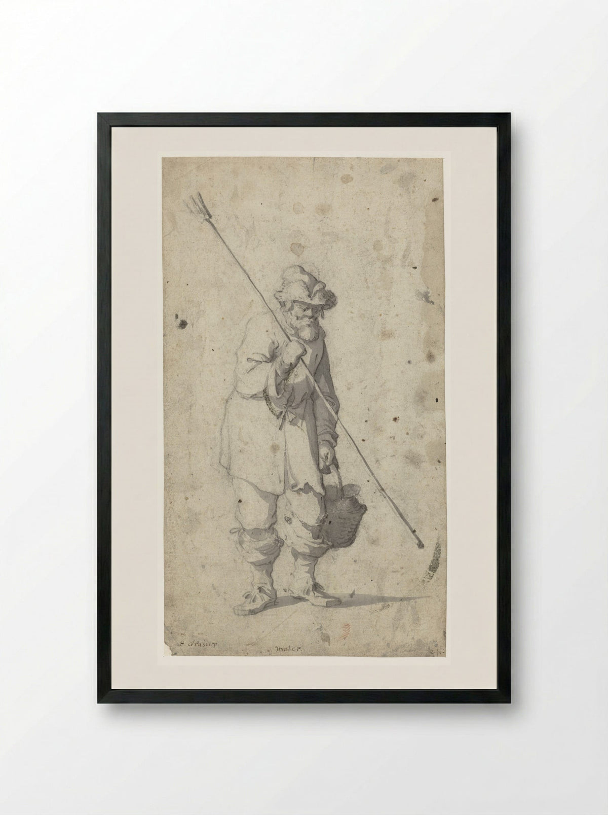 Winter - Gerrit Grasdorp - Framed Print Black