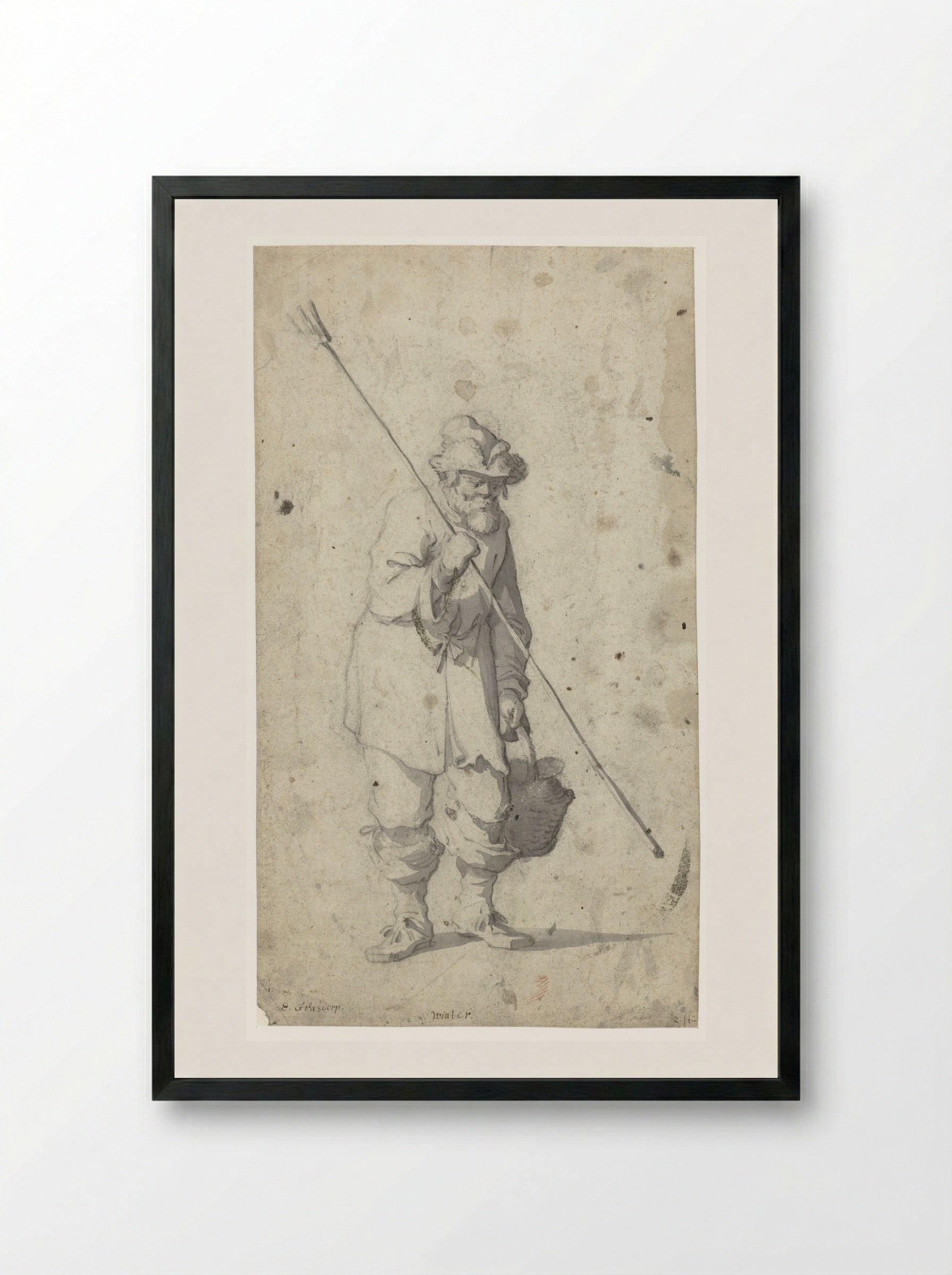 Winter - Gerrit Grasdorp - Framed Print Black