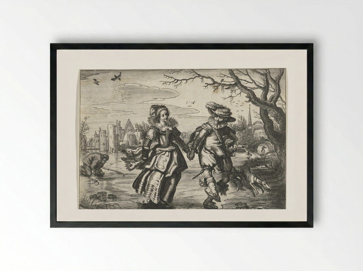 Winter - Daniël van den Bremden - Framed Print Black