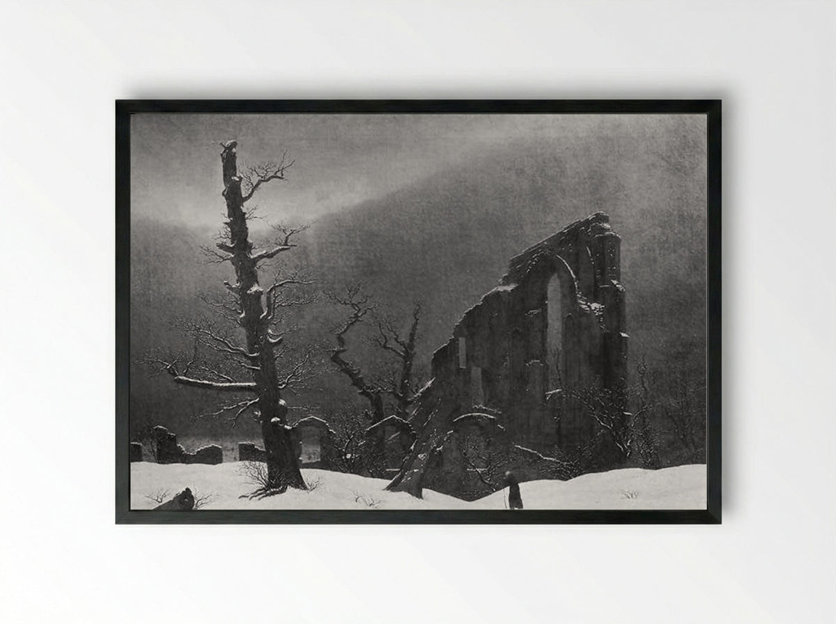 Winter - Caspar David Friedrich - Framed Print Black