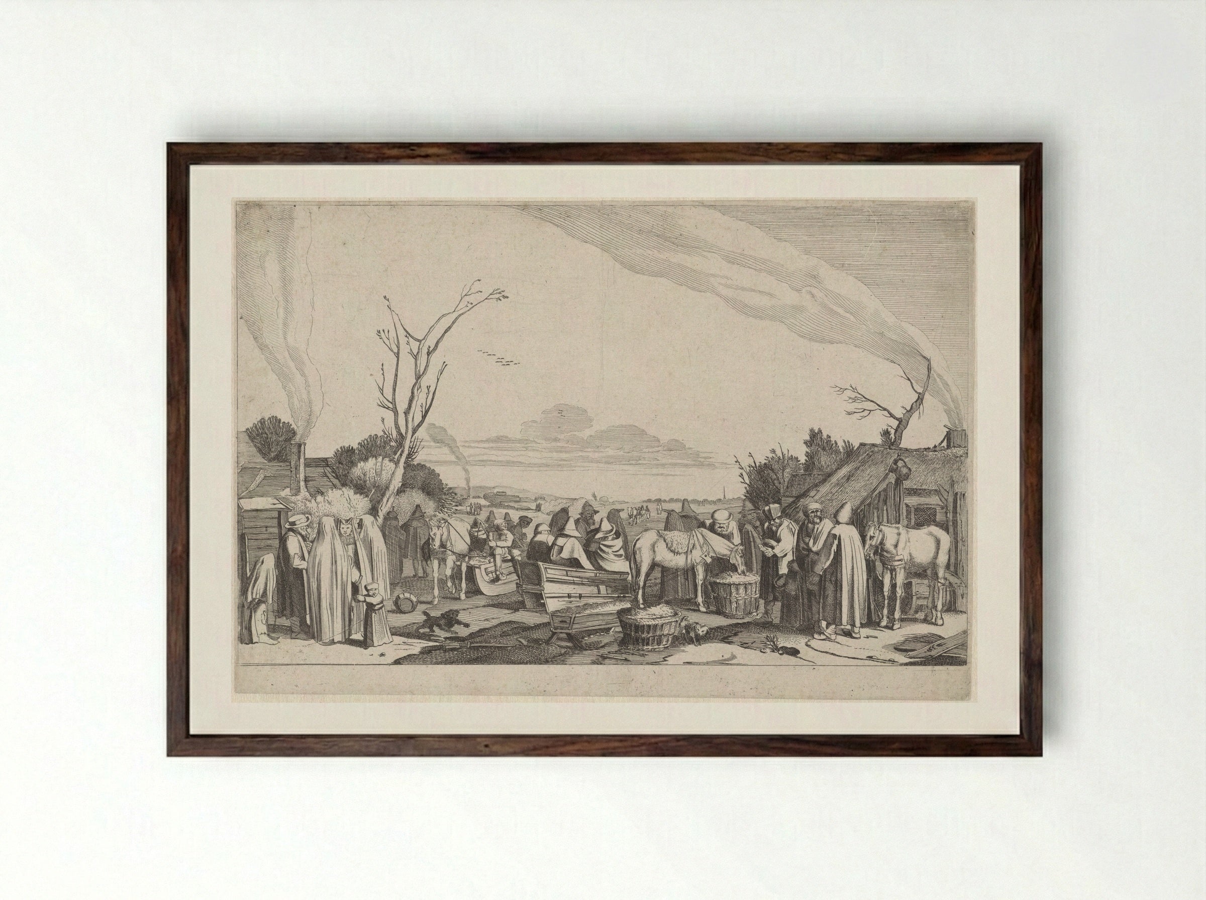Winter - Gillis van Scheyndel (I) - Framed Print Dark Wood