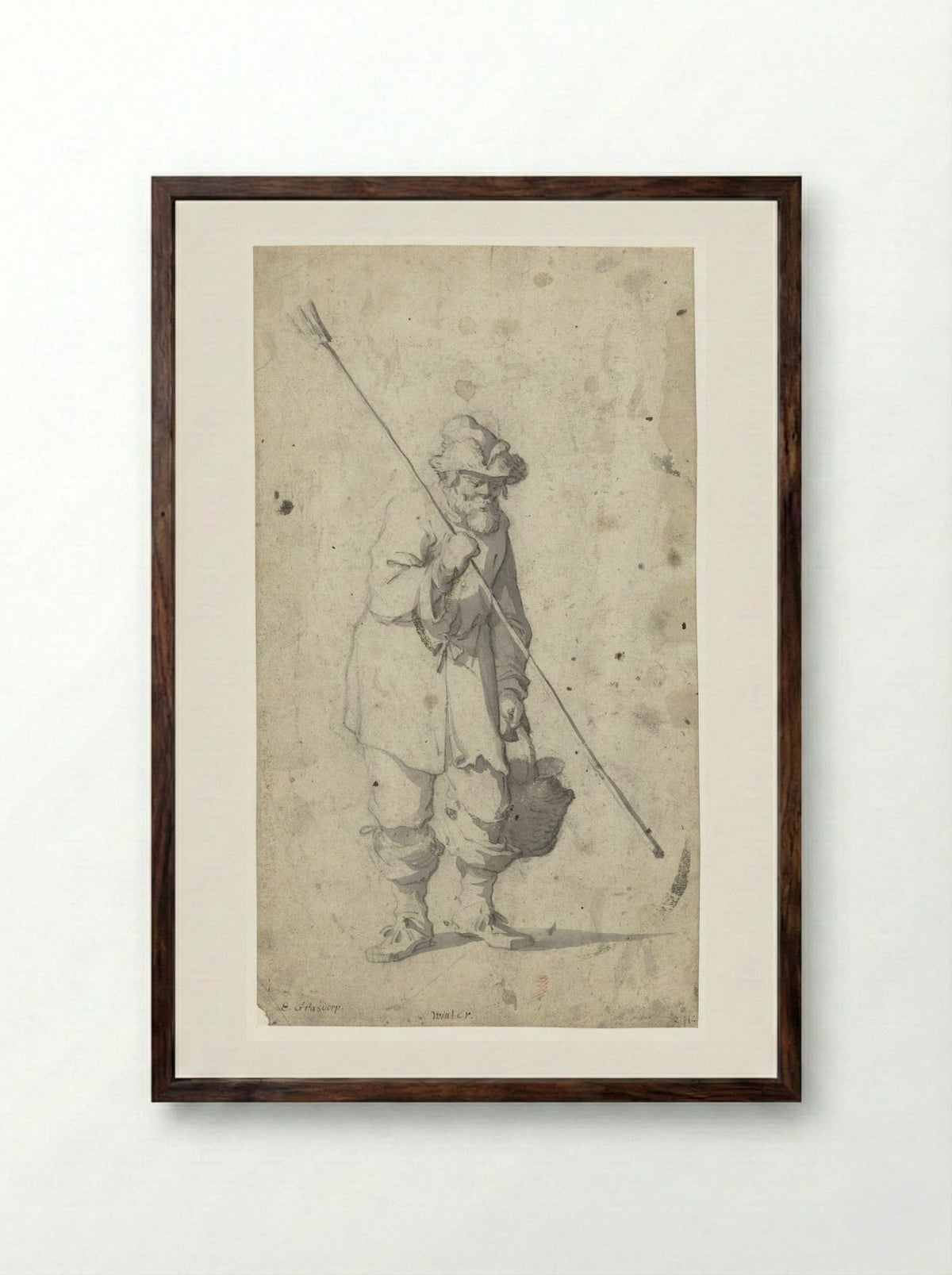 Winter - Gerrit Grasdorp - Framed Print Dark Wood