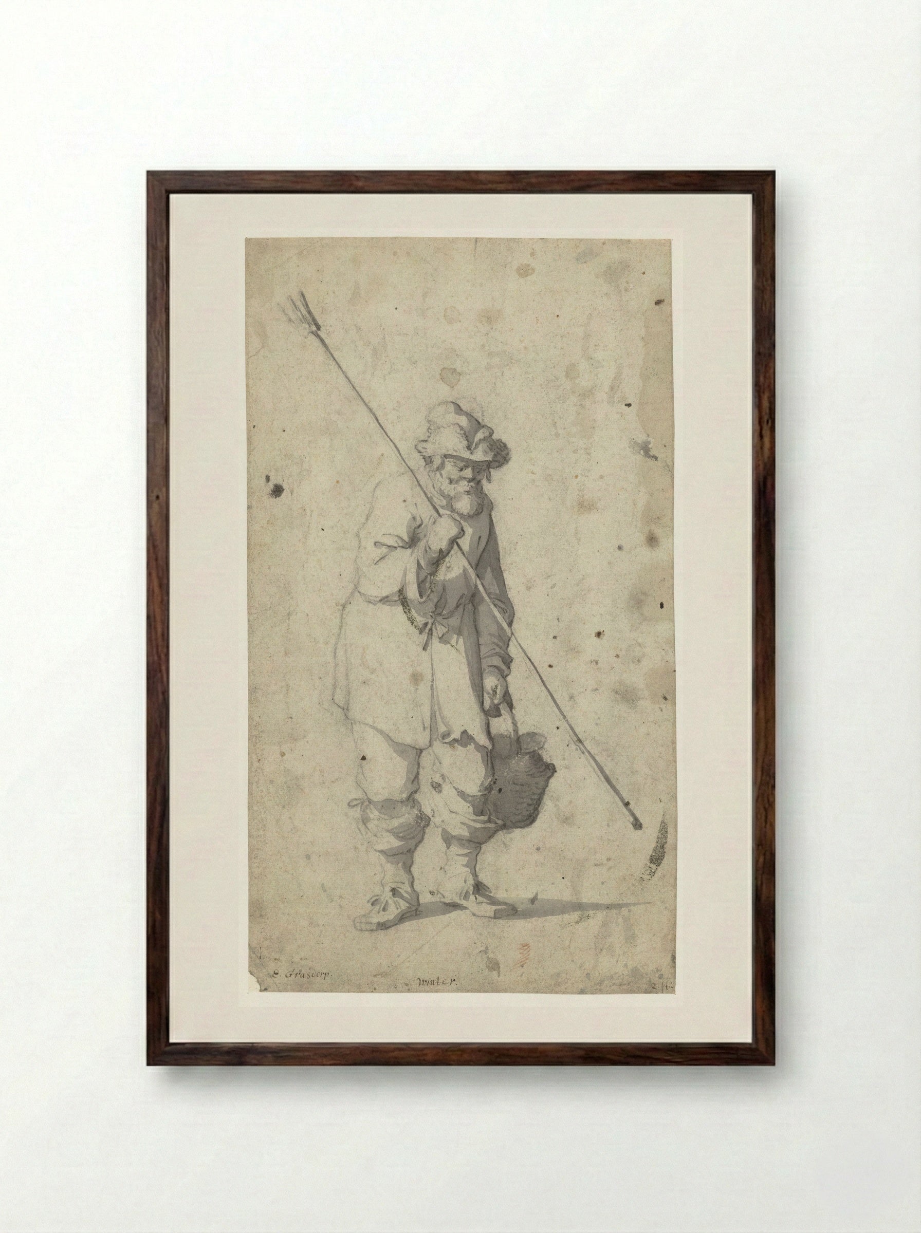 Winter - Gerrit Grasdorp - Framed Print Dark Wood