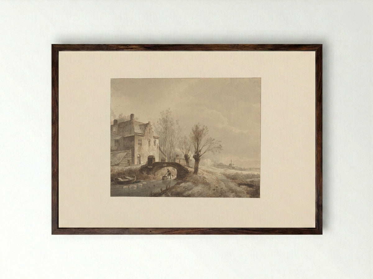 Wintergezicht - Wijnand Nuijen - Framed Print Dark Wood