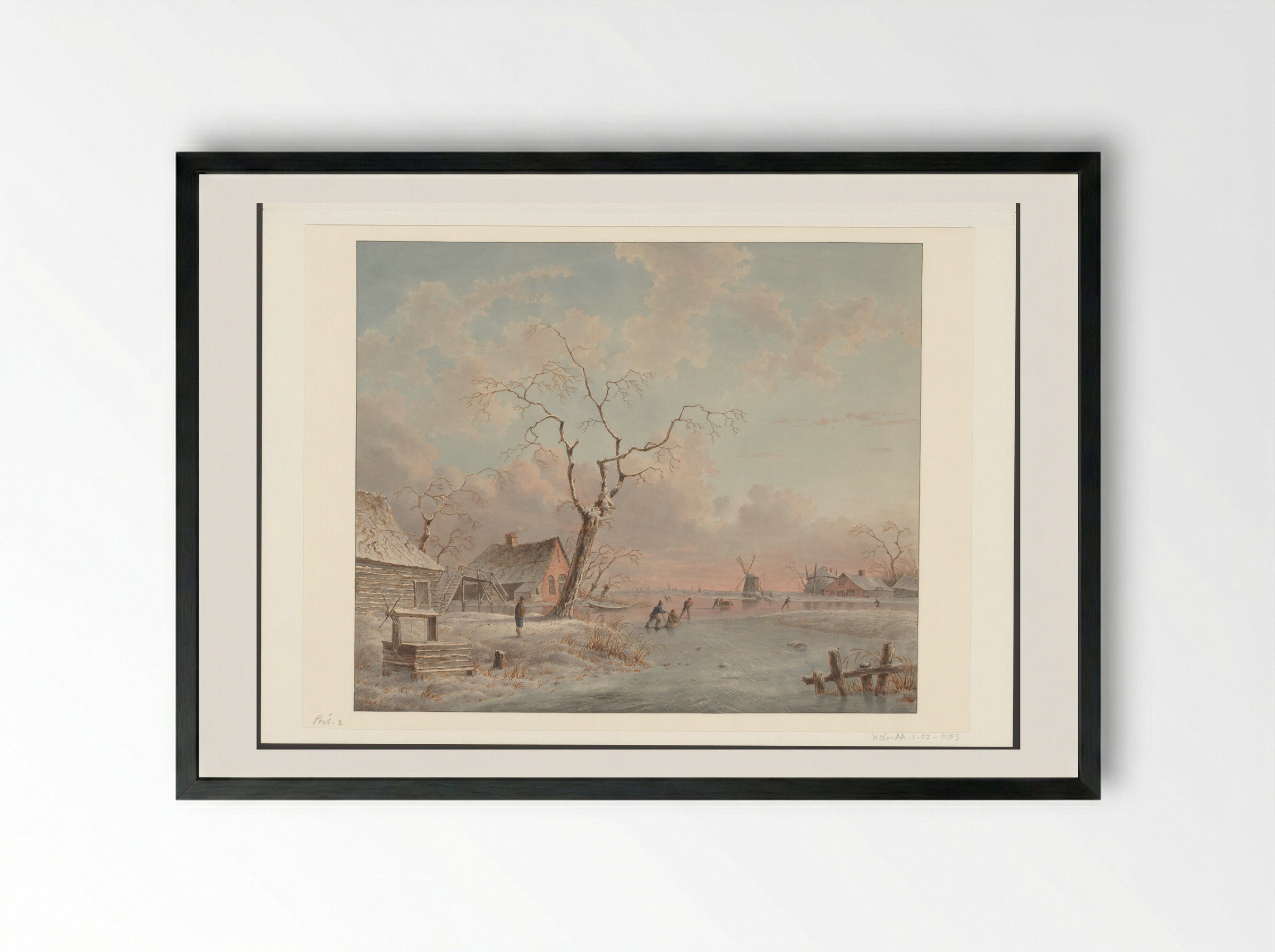 Winterlandschap - Jan de Beijer - Framed Print Black