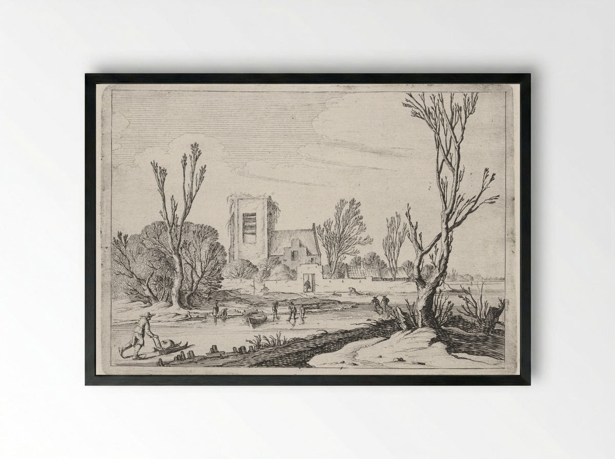 Winterlandschap - Gillis van Scheyndel (I) - Framed Print Black