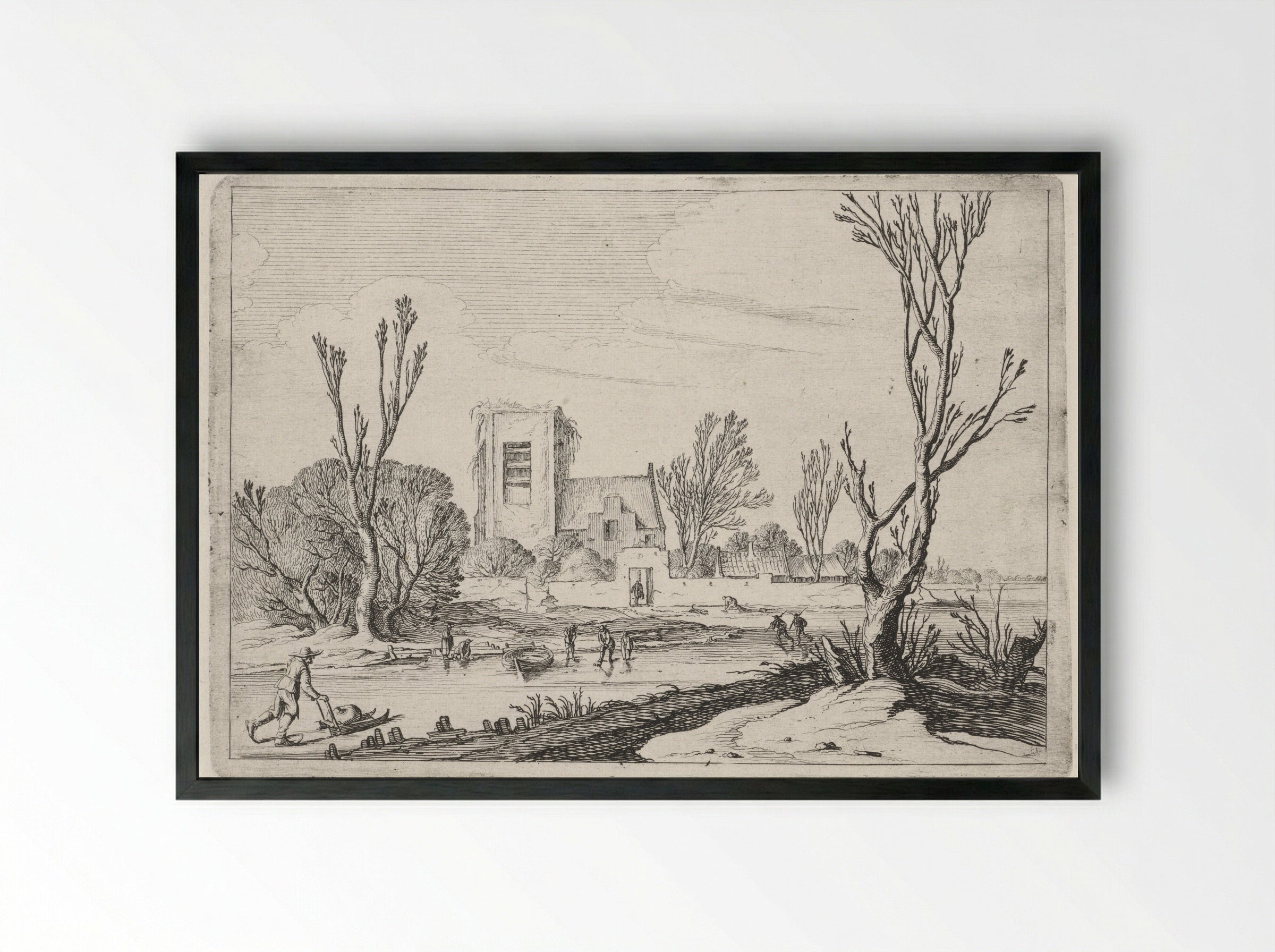 Winterlandschap - Gillis van Scheyndel (I) - Framed Print Black