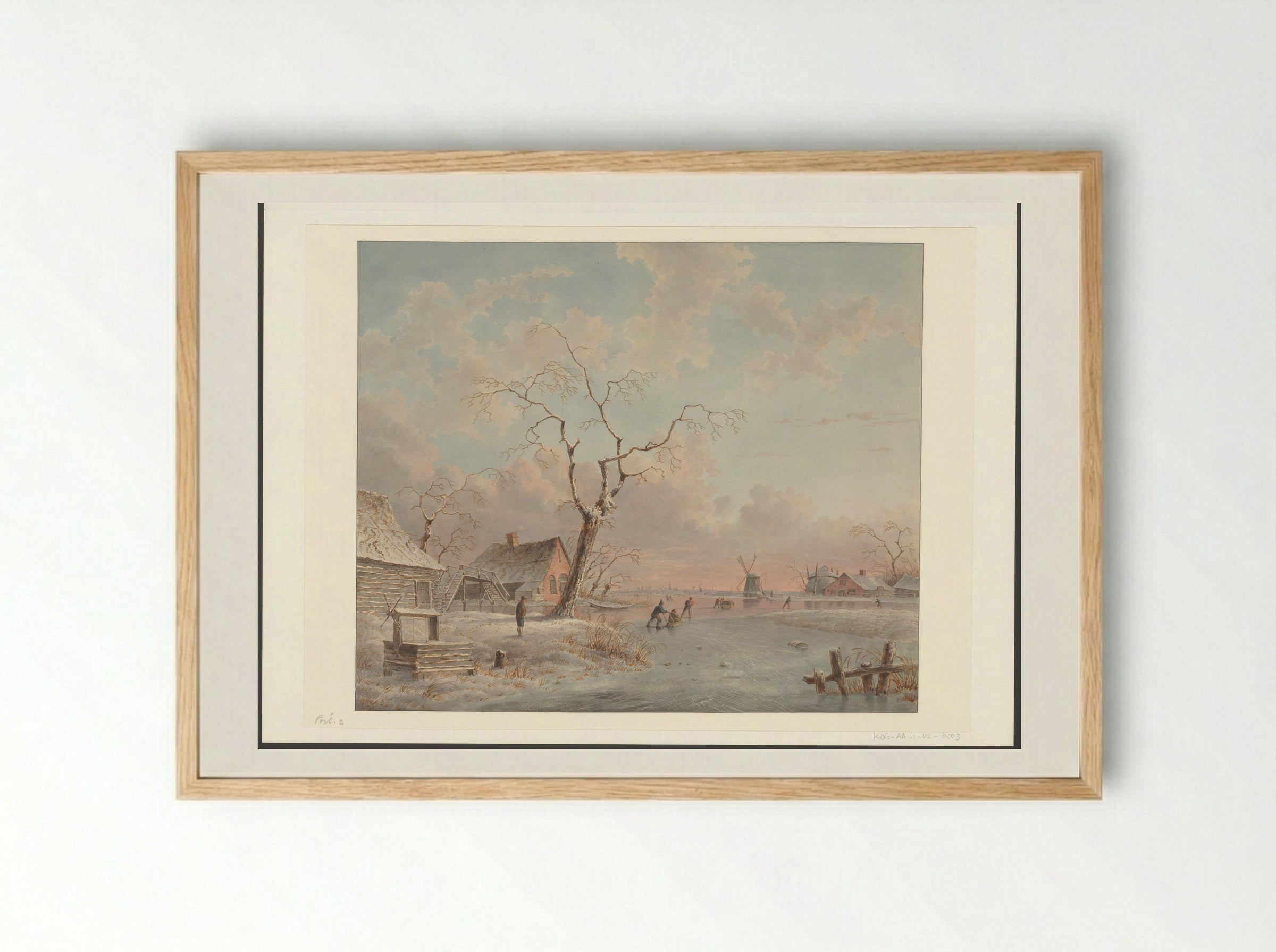 Winterlandschap - Jan de Beijer - Framed Print Wood