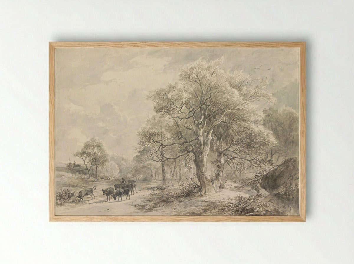 Winterlandschap - Jacobus Pelgrom - Framed Print Wood