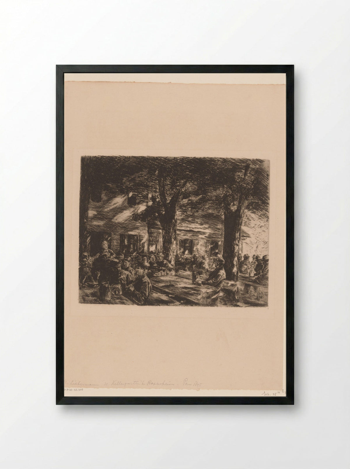 Wirtshausgarten in Rosenheim - Max Liebermann - Framed Print Black