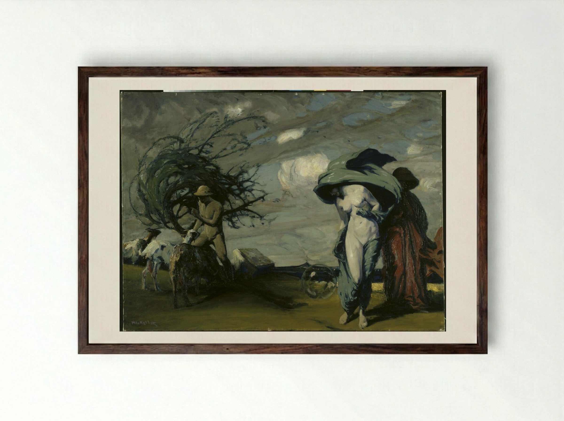 Wisdom and Destiny - Henry Keller - Framed Print Dark Wood